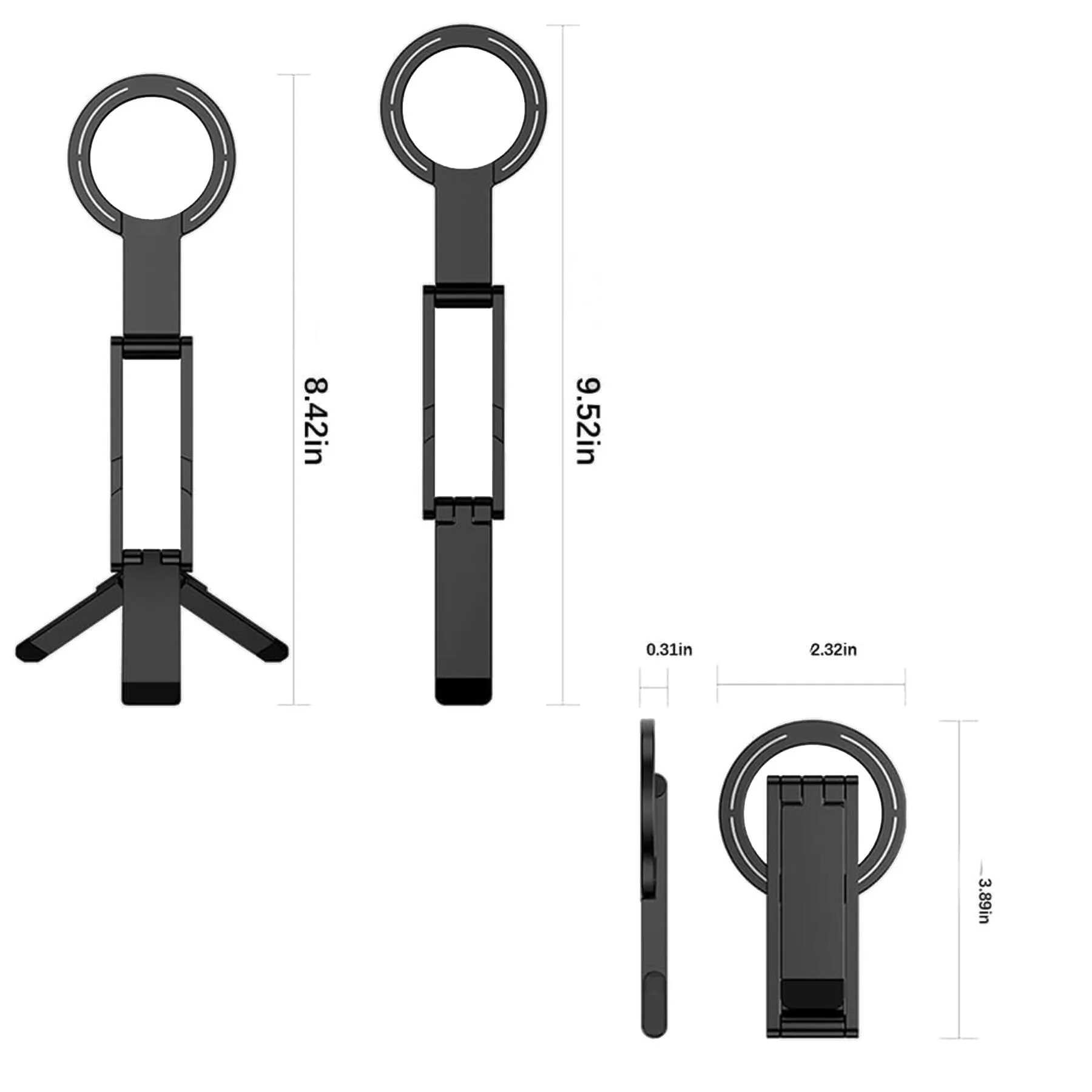 Foldable Magnetic Aluminum Phone Tripod Stand For Photos - Image 2