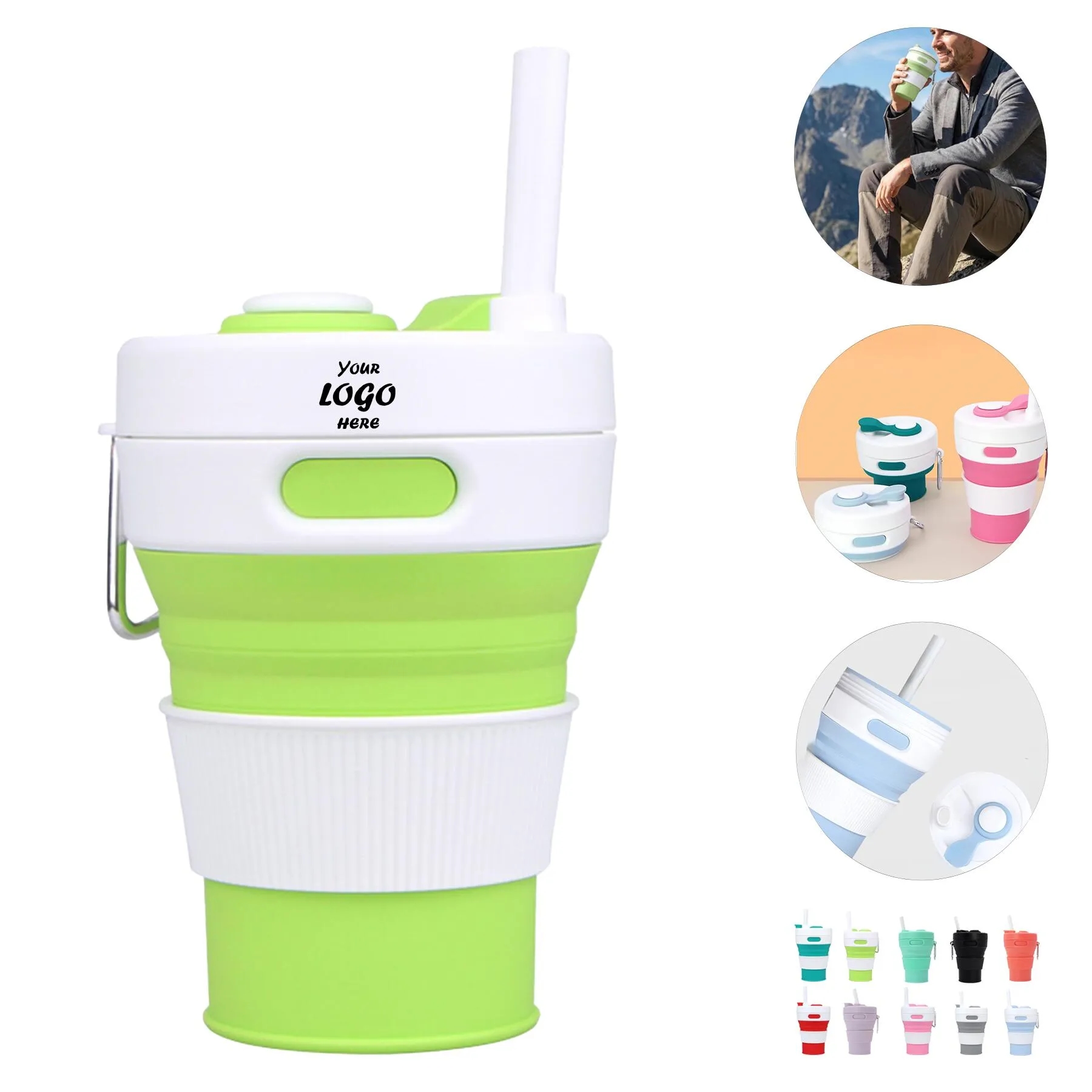 Collapsible Silicone Travel Water Bottle For Sports