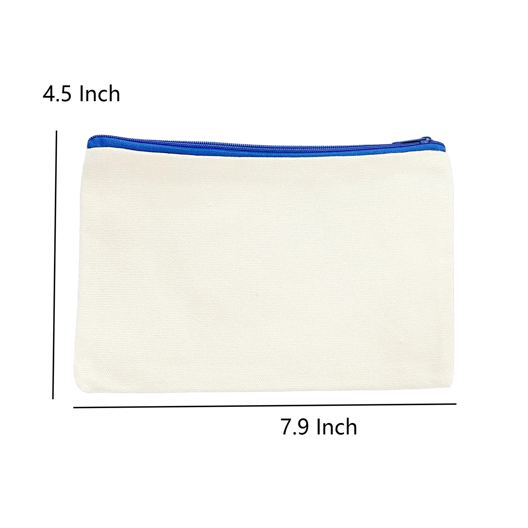 Washable Canvas Cosmetic Pouch With Zipper Closure - Image 2