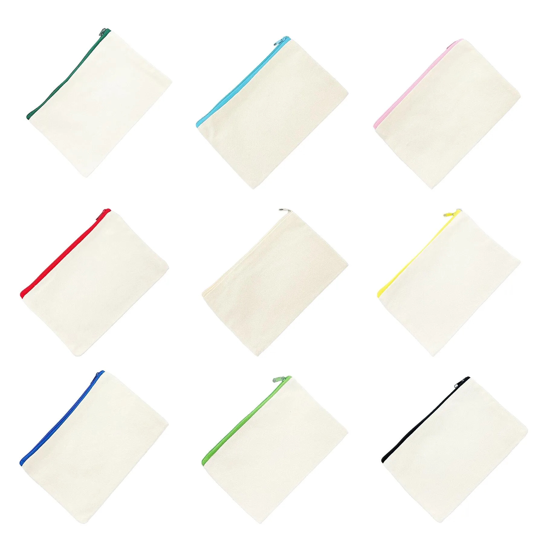 Washable Canvas Cosmetic Pouch With Zipper Closure - Image 3