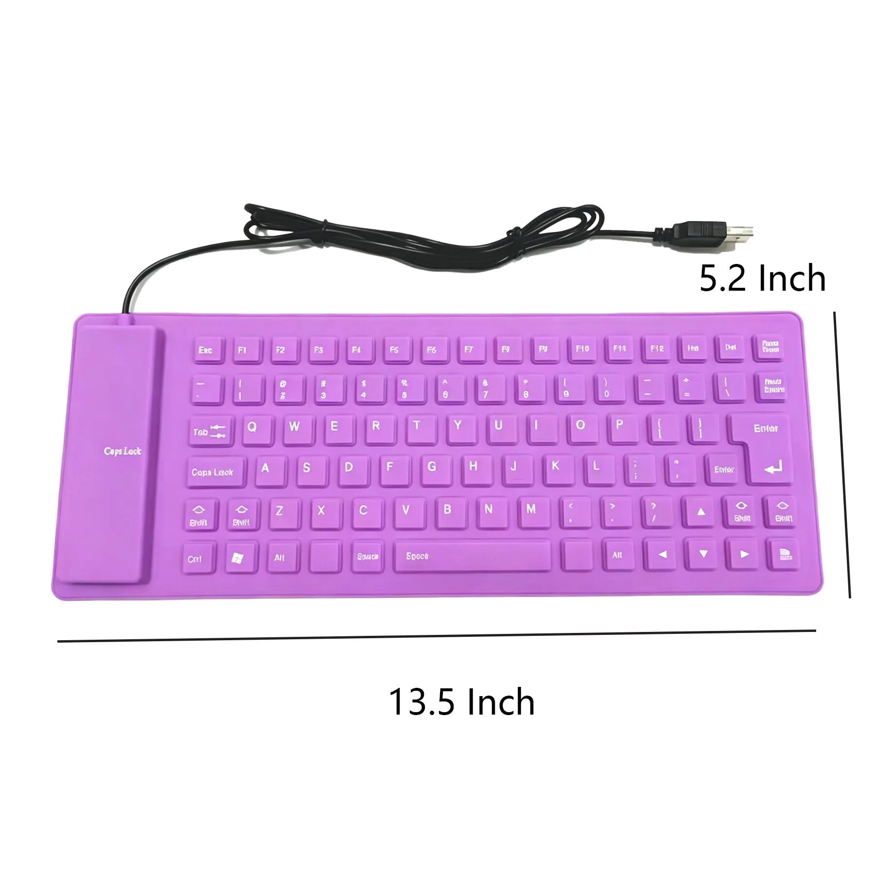 Roll Up Silicone Silent Keyboard For Computer Desks - Image 2