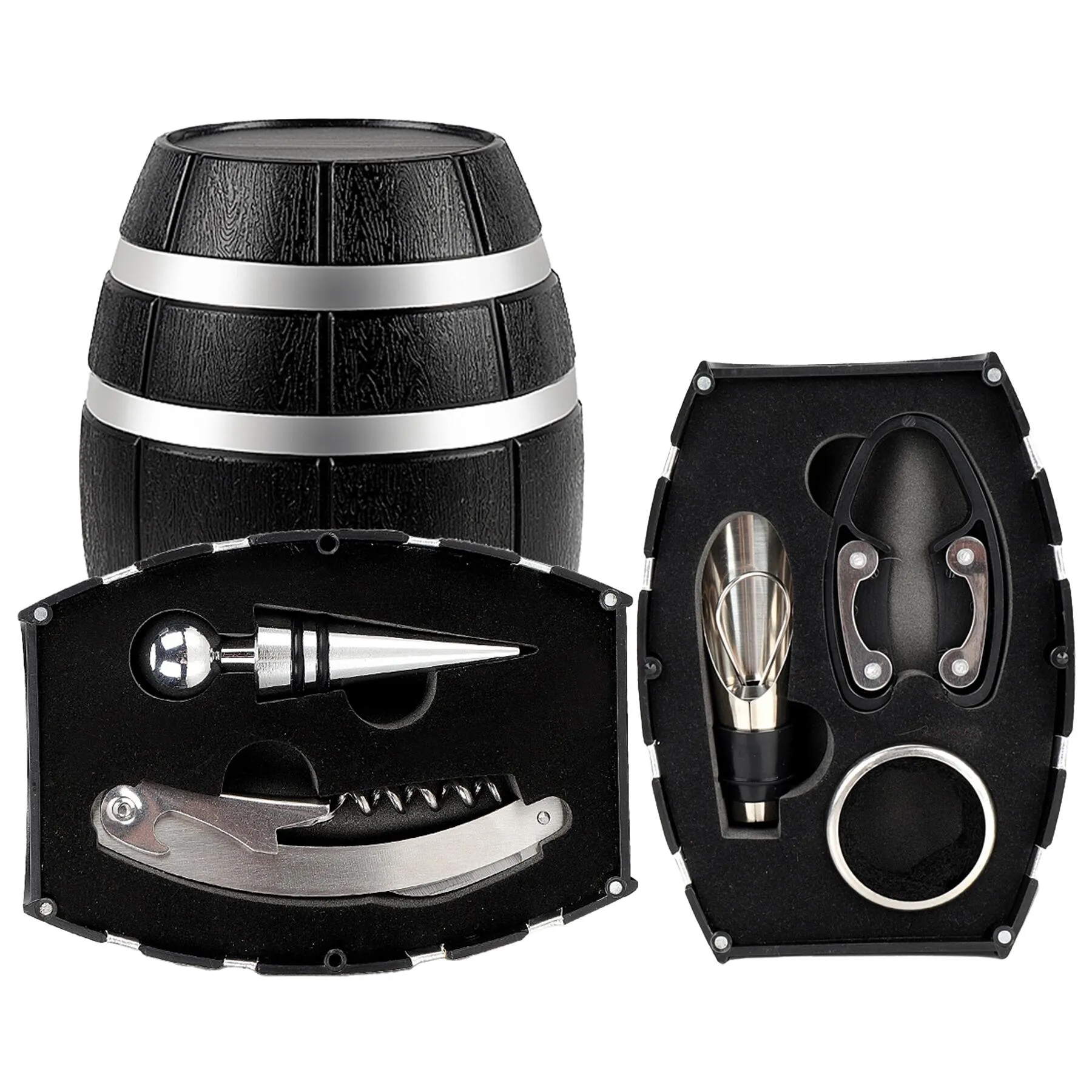 Barrel Shaped Wine Accessory Gift Set For Entertaining - Image 3