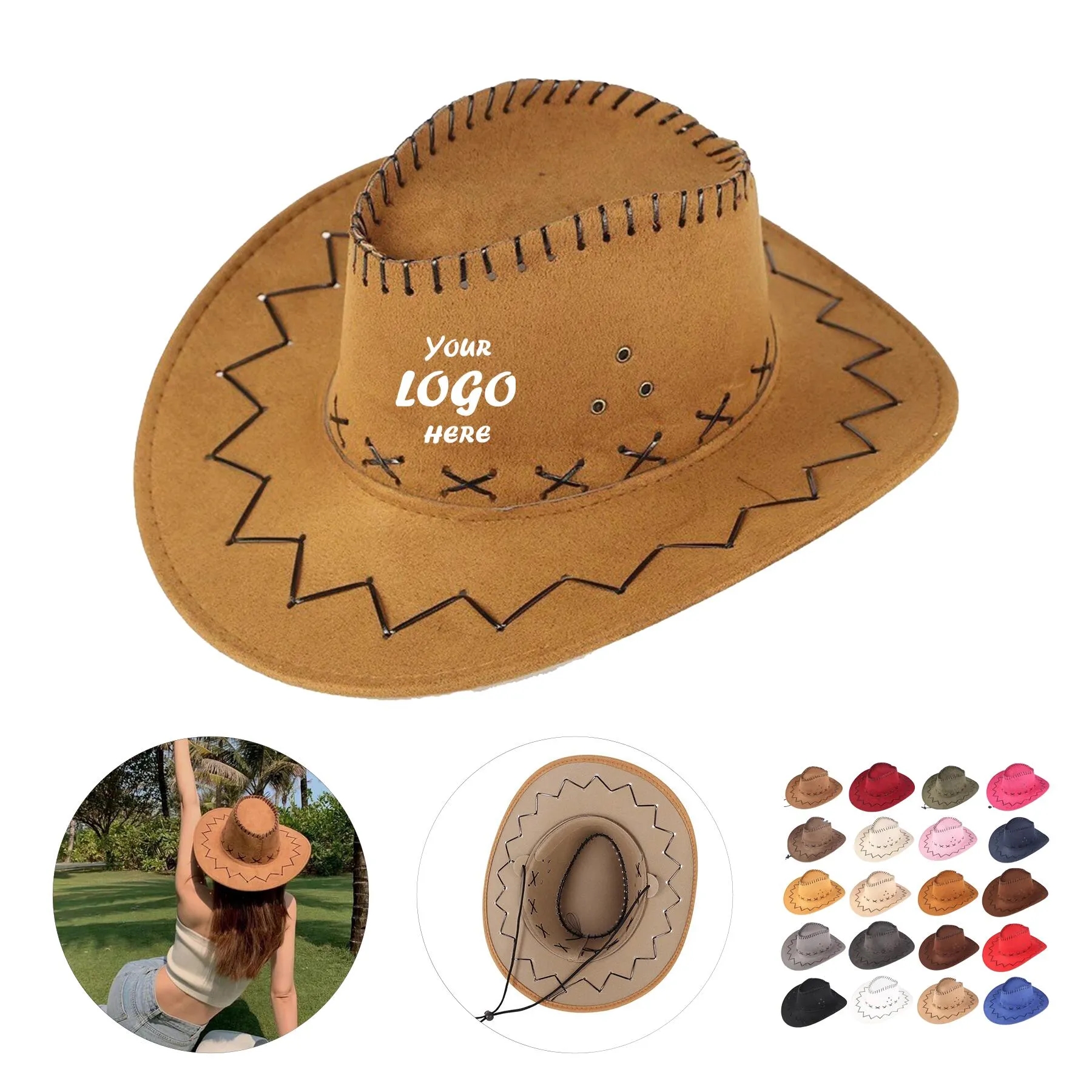 Kids Faux Suede Cowboy Hat For Western Theme Parties
