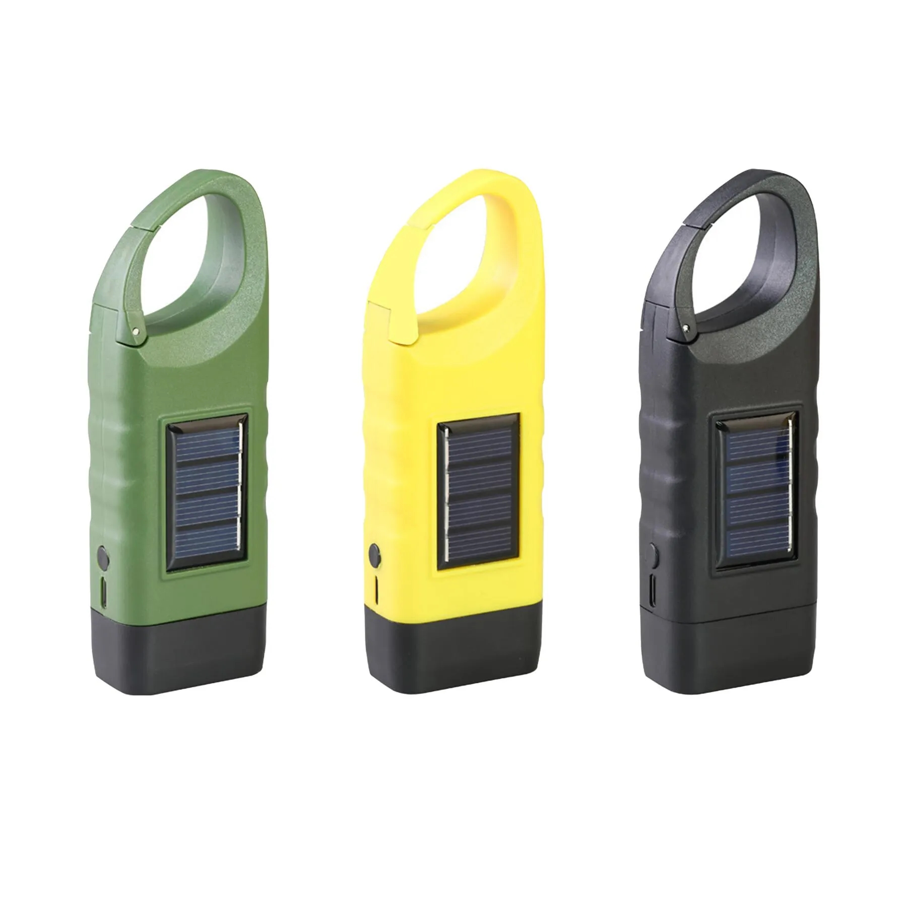 Solar Hand Crank LED Flashlight With Snap Clip - Image 3