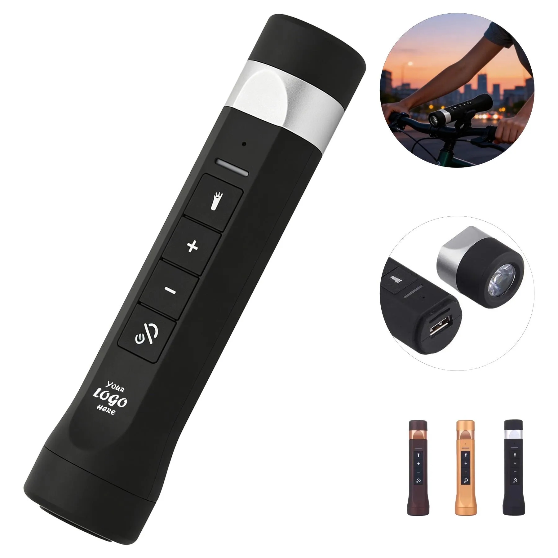 Bluetooth Speaker Flashlight With Power Bank Radio