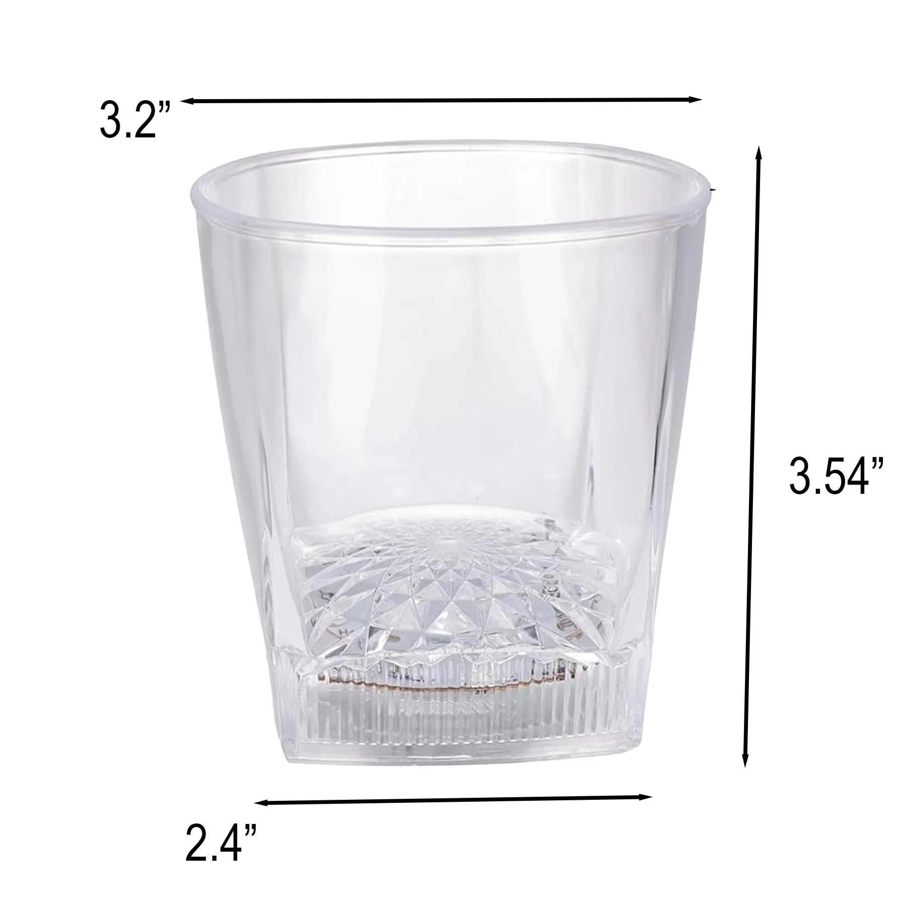 Square Bottom 10 Oz LED Lighted Rocks Glass Cup Set - Image 2