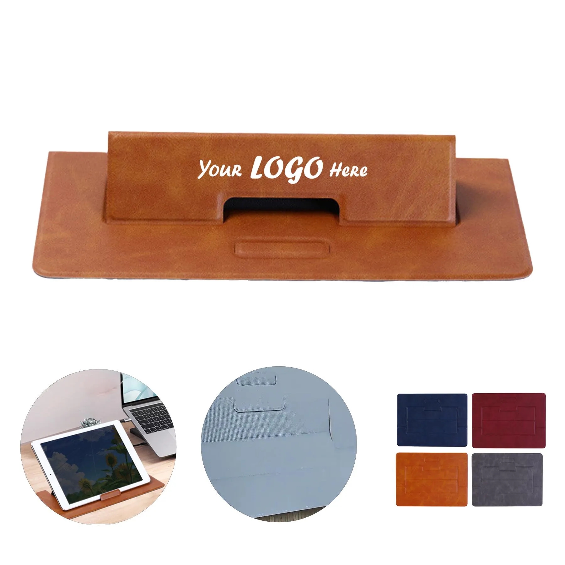 Foldable Leather Phone And Tablet Stand For Desk Use