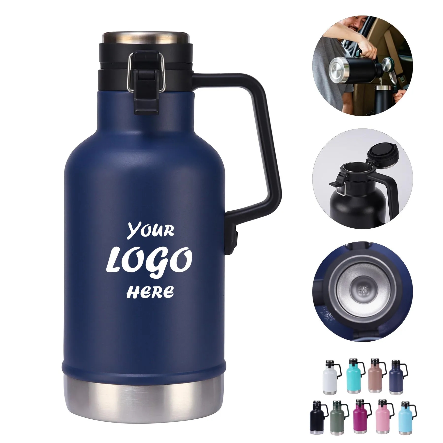 64 Oz Stainless Steel Vacuum Insulated Growler Bottle