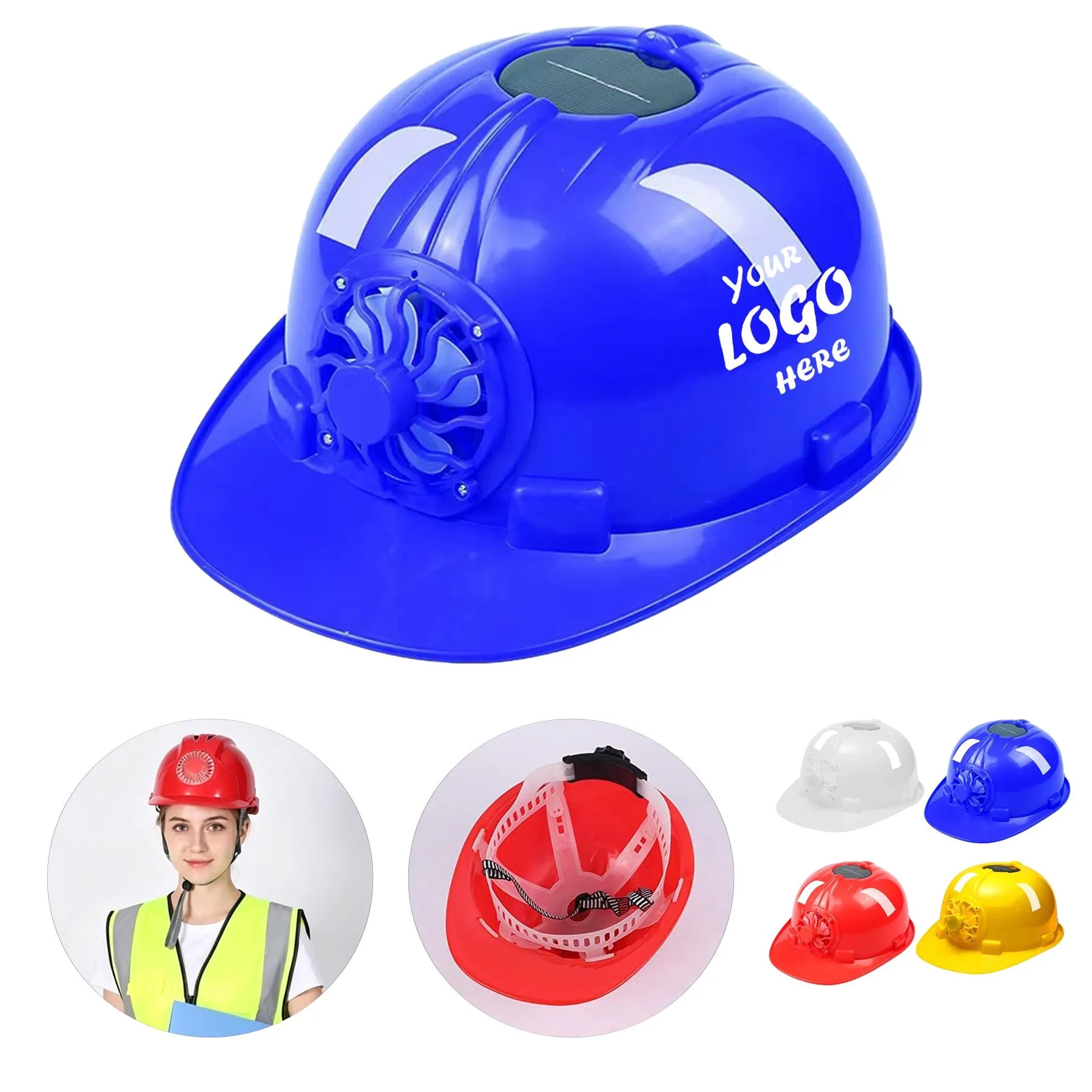 Solar Powered Fan Construction Helmet For Outdoor Work