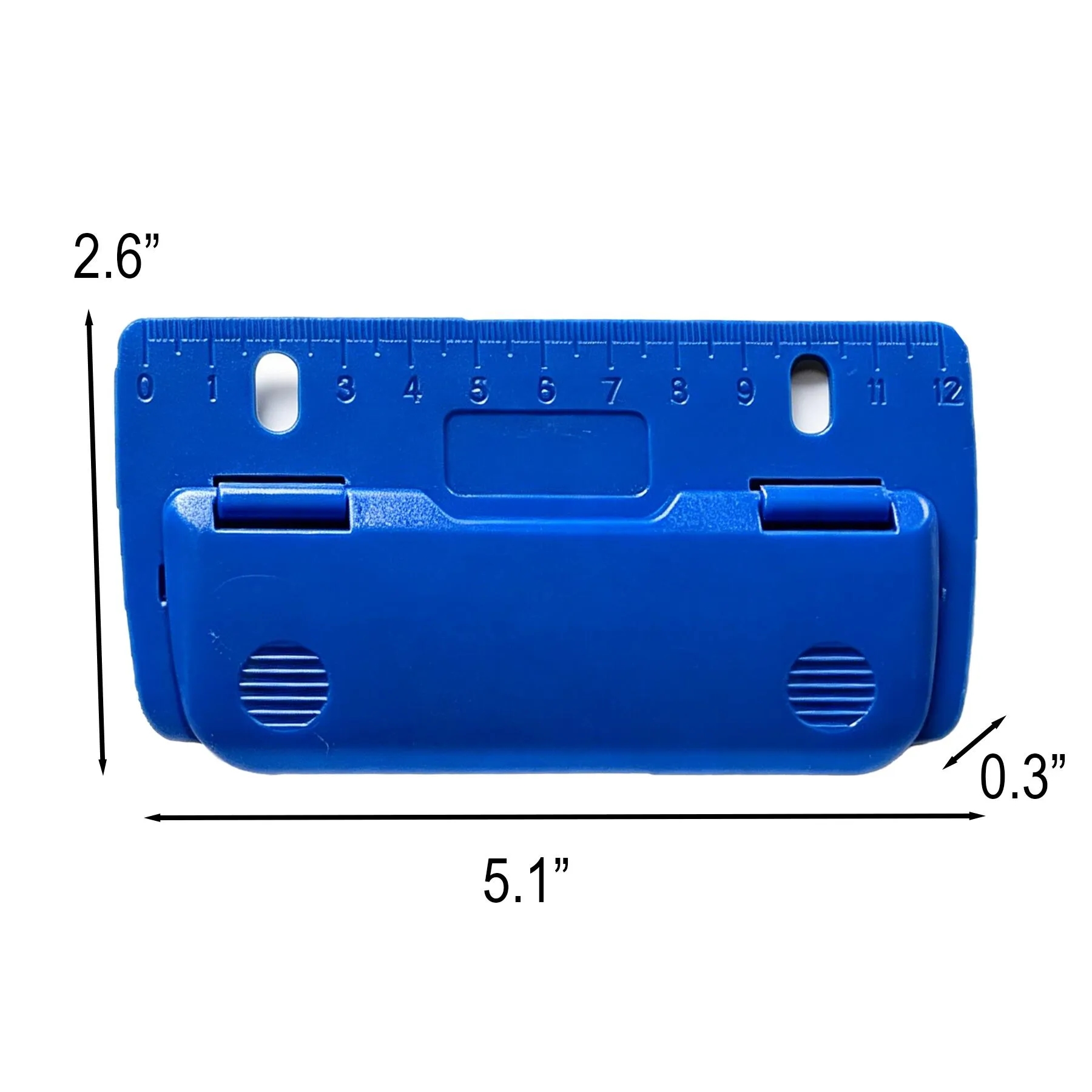 Flat Two Hole Paper Punch With Built In Ruler For Binders - Image 2