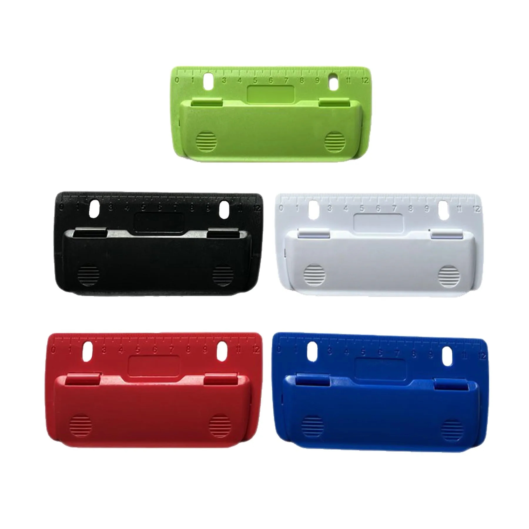 Flat Two Hole Paper Punch With Built In Ruler For Binders - Image 3