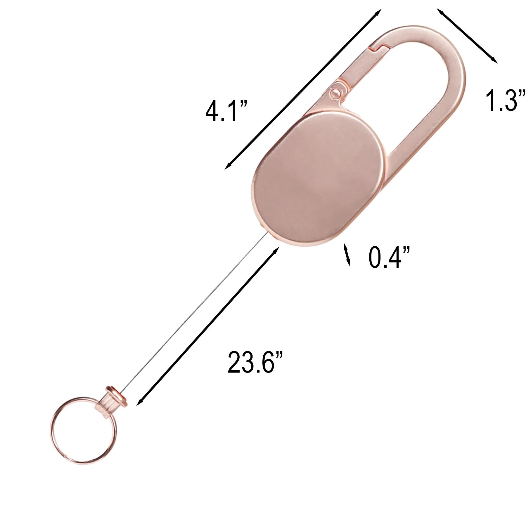 Retractable Carabiner Keychain With Metal Pull Reel - Image 2