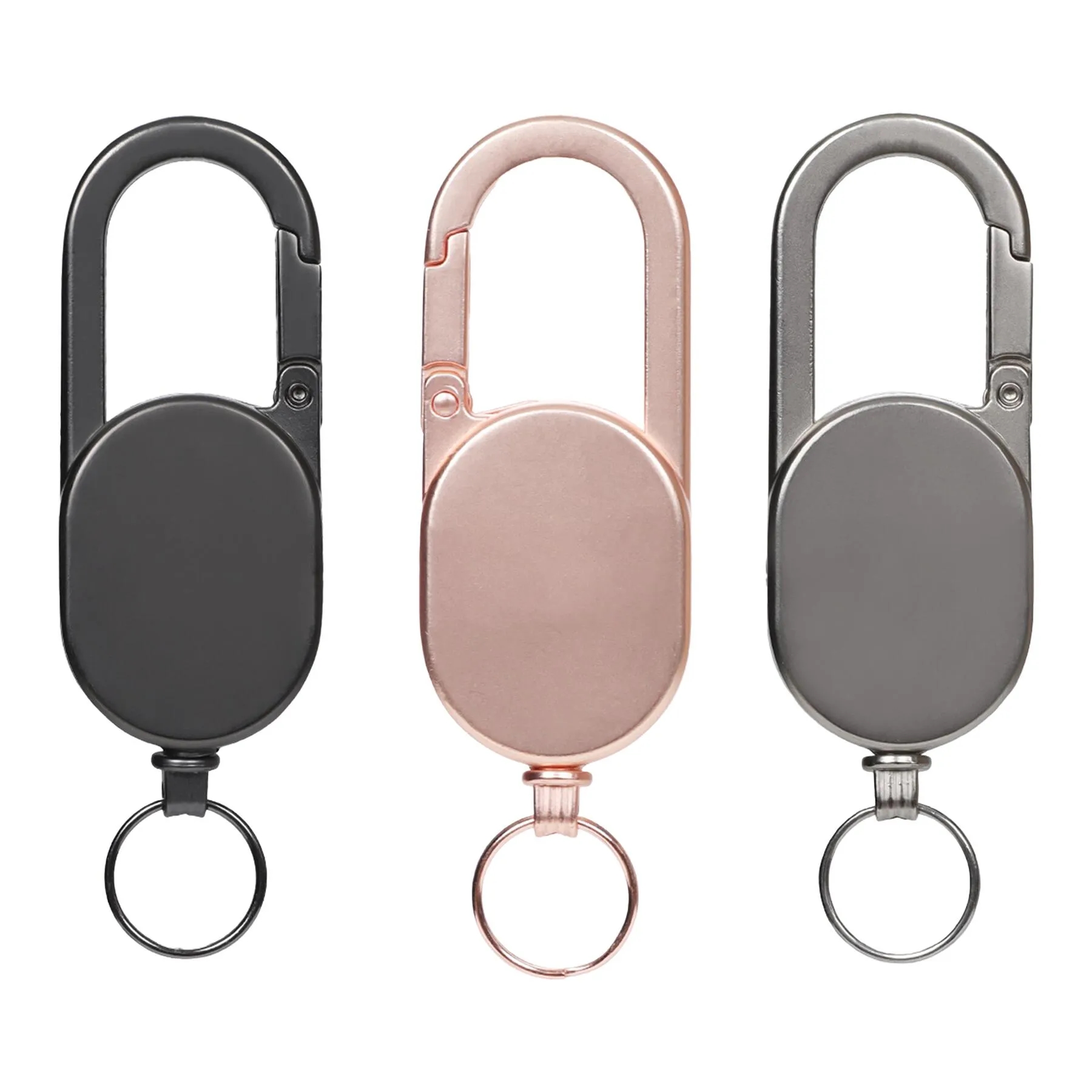 Retractable Carabiner Keychain With Metal Pull Reel - Image 3