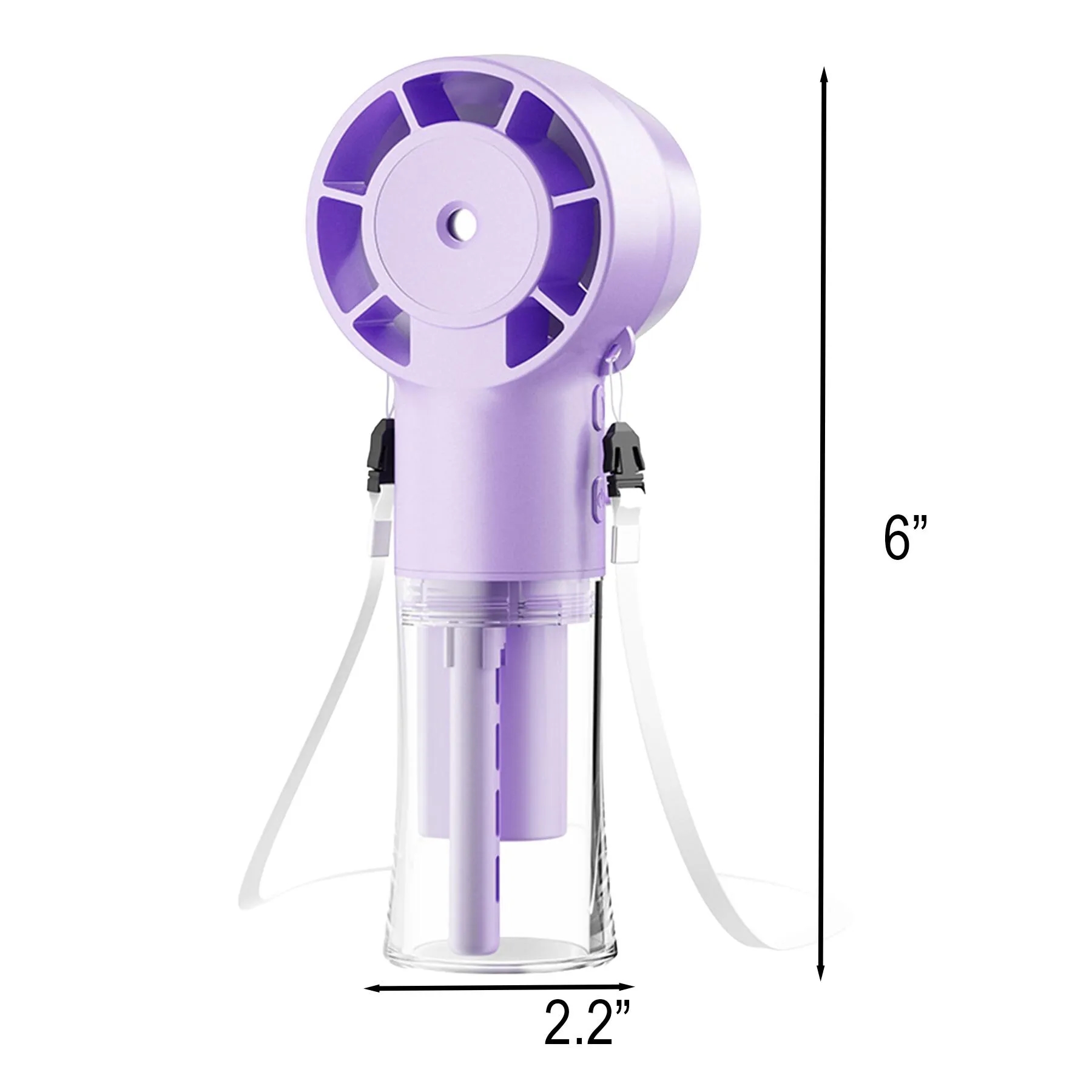 Rechargeable Handheld Misting Cooling Fan With Neck Strap - Image 2