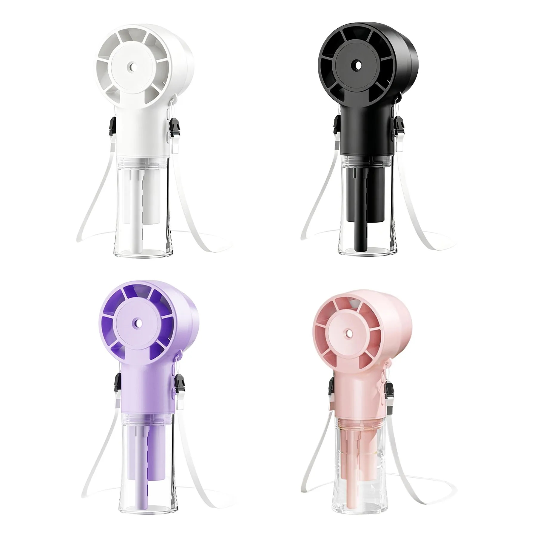 Rechargeable Handheld Misting Cooling Fan With Neck Strap - Image 3