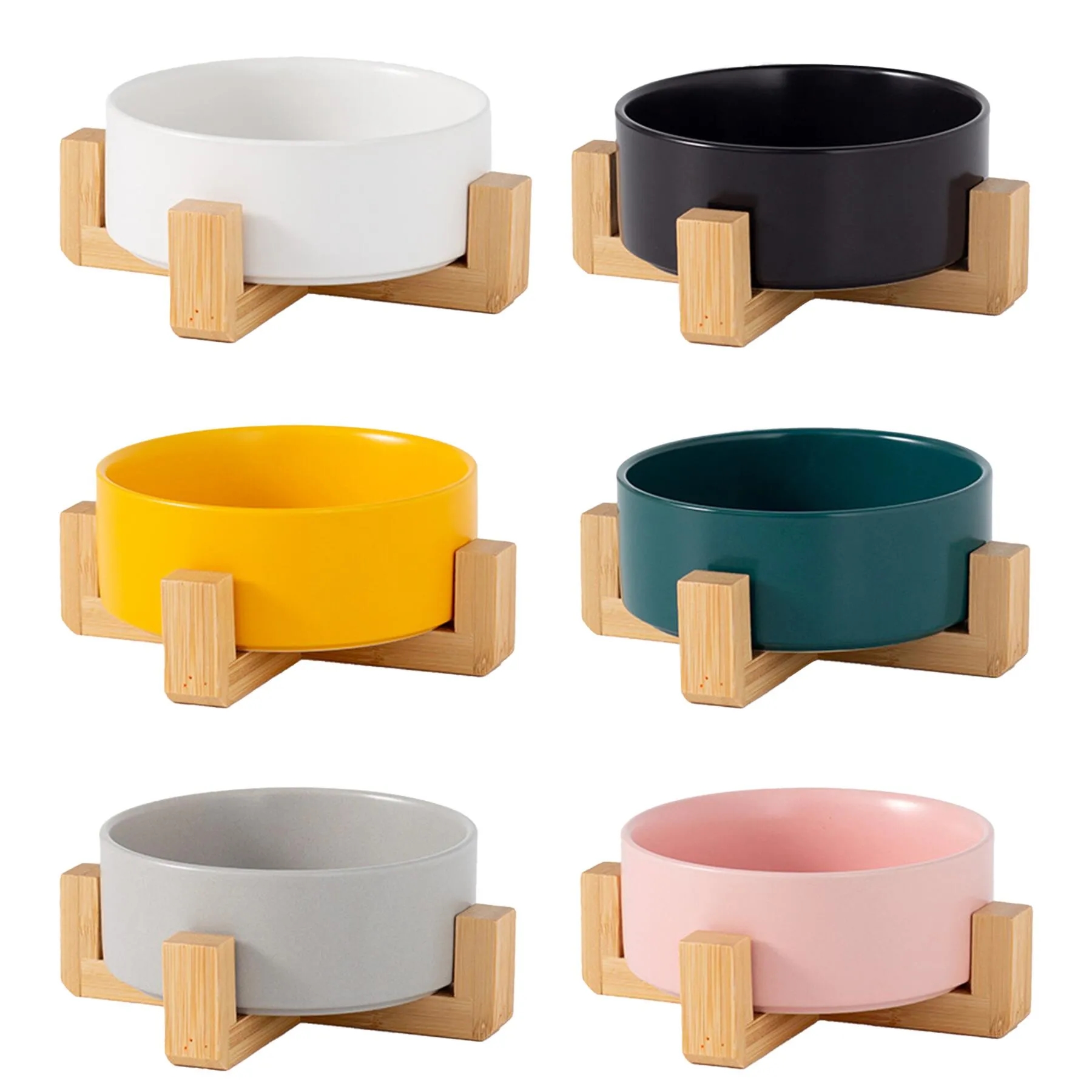 Modern Ceramic Planter Kit With Bamboo Stand - Image 3