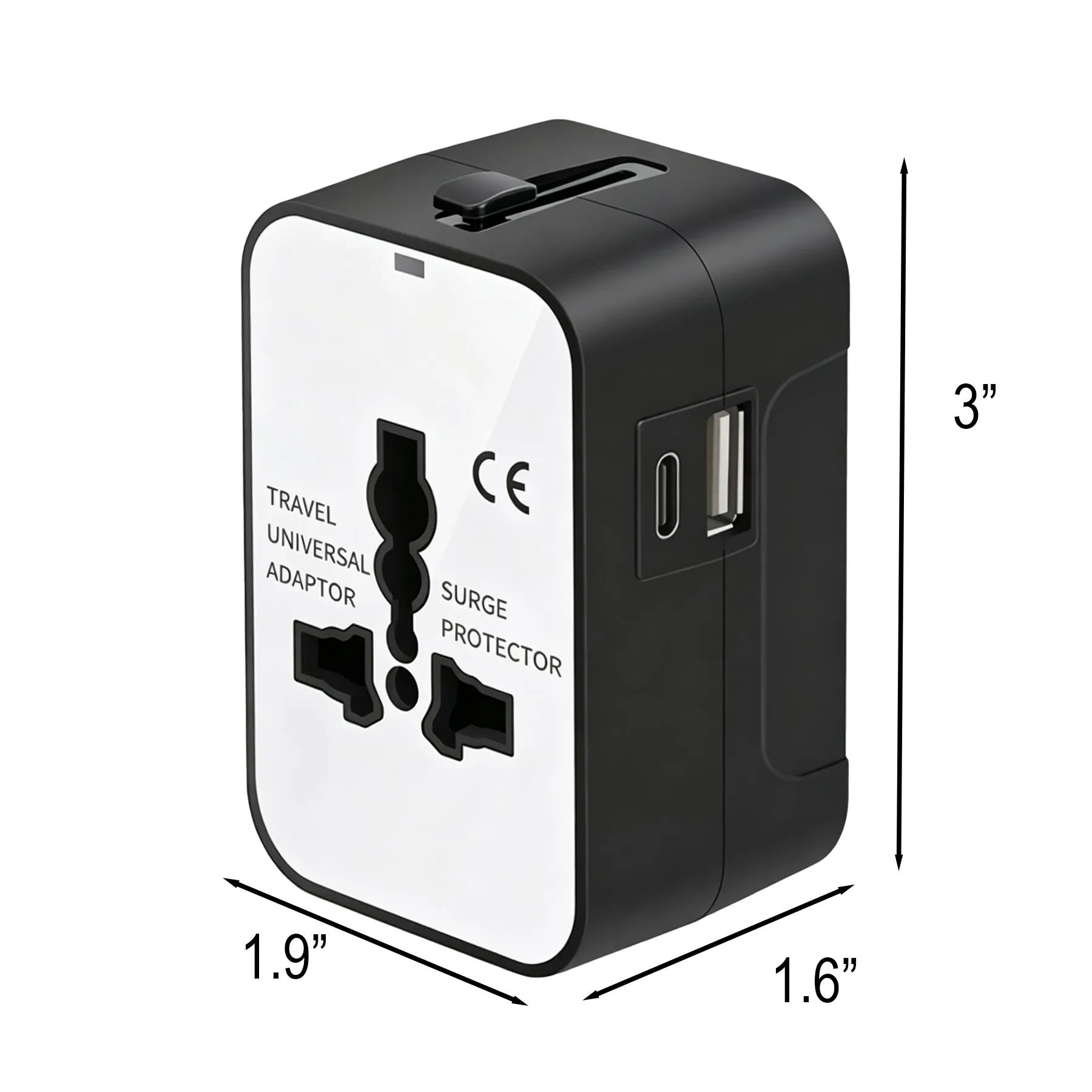Compact Universal Travel Adapter With USB Charging Port - Image 2