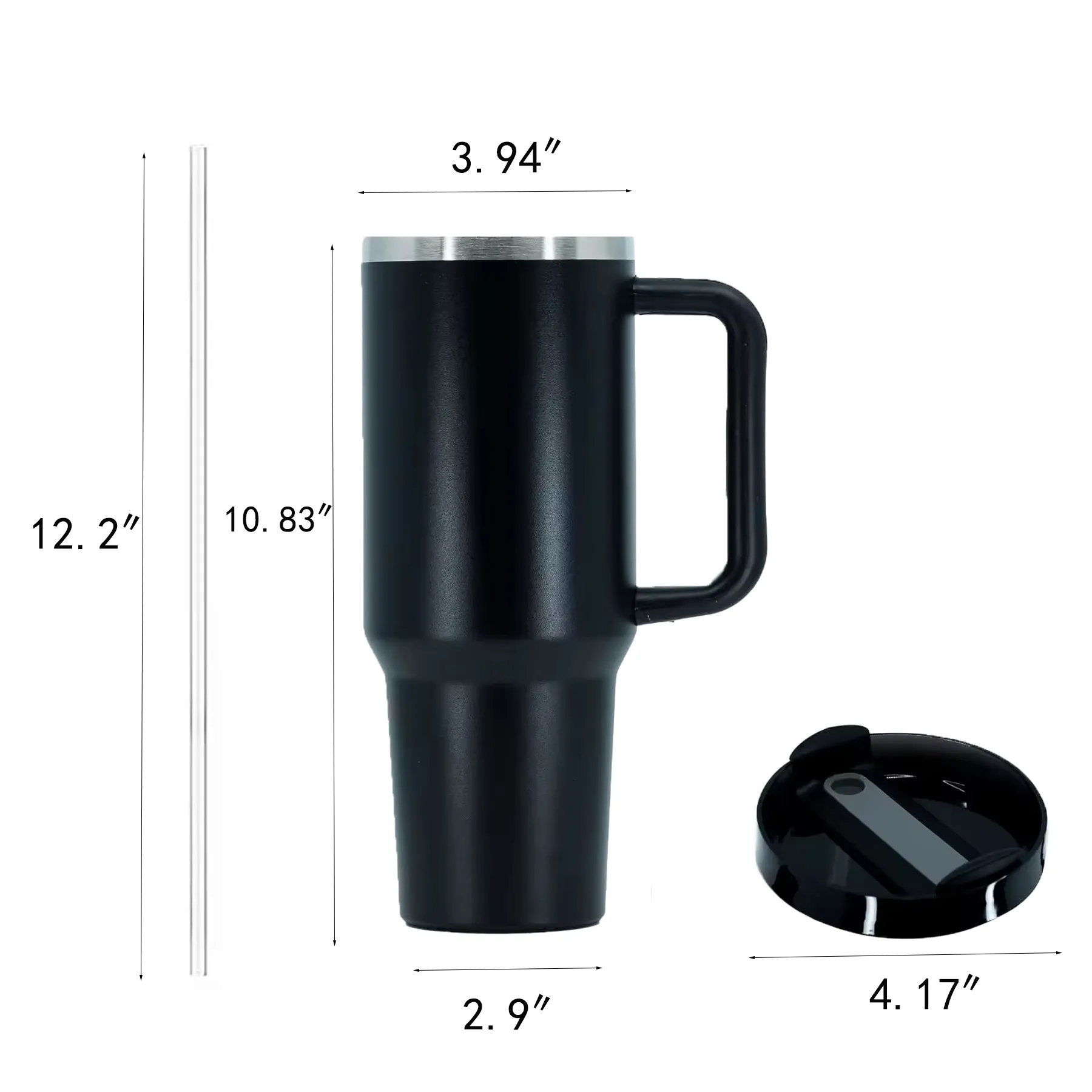 Large 40 Oz Insulated Tumbler With Handle And Straw - Image 2