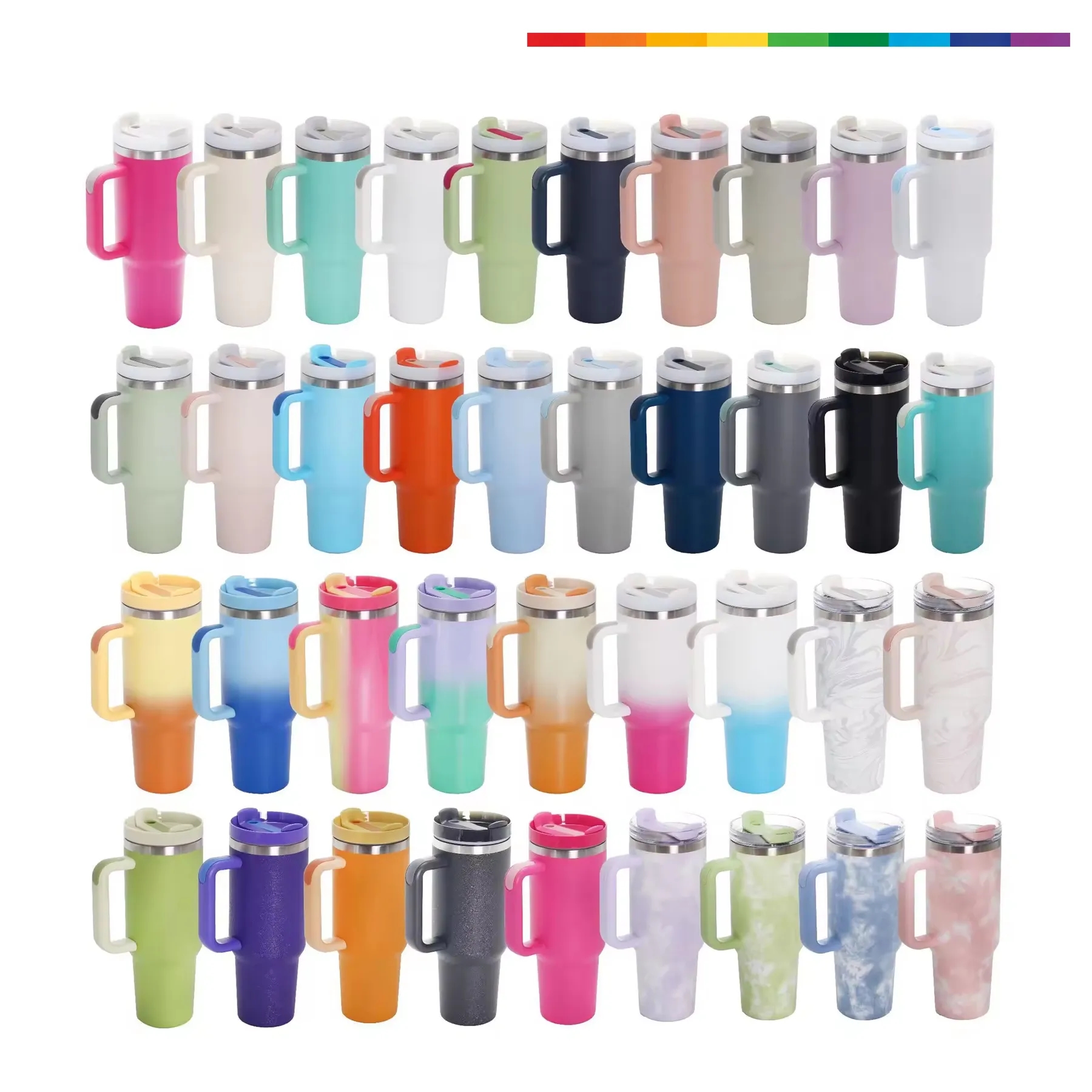 Large 40 Oz Insulated Tumbler With Handle And Straw - Image 3