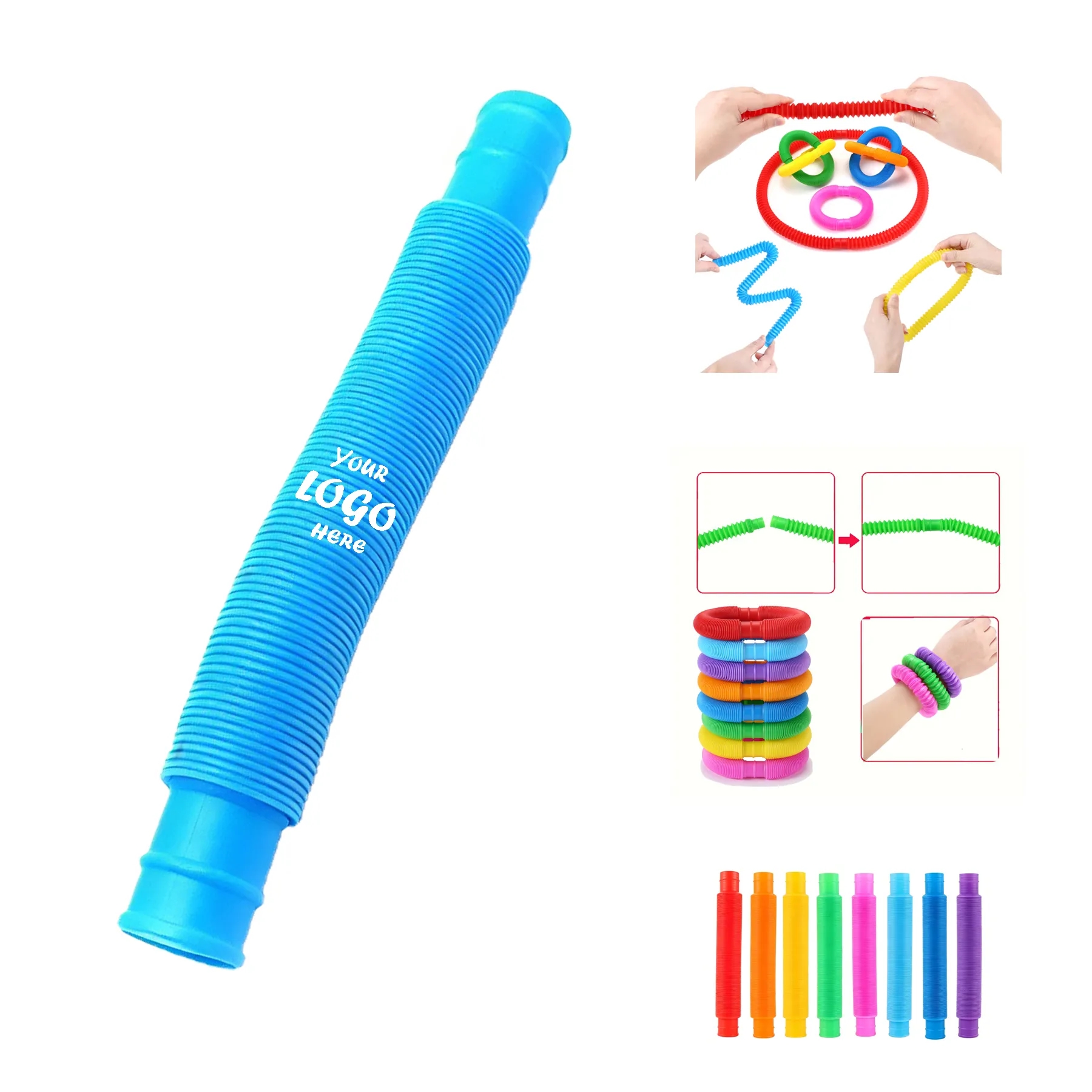 Colorful Pop Tube Fidget Toy For Kids Motor Skills
