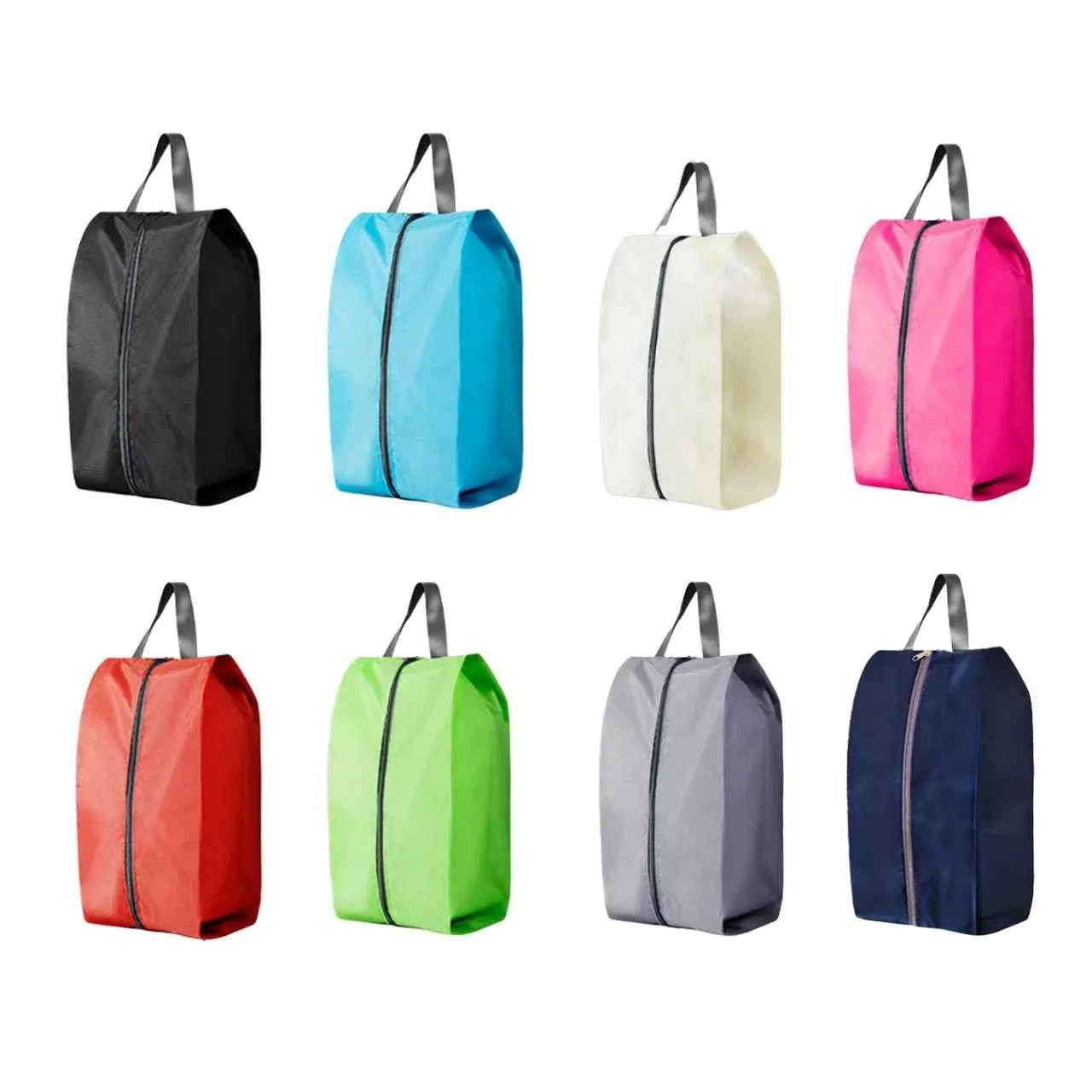 Waterproof Nylon Travel Shoe Organizer Bag With Zipper - Image 3