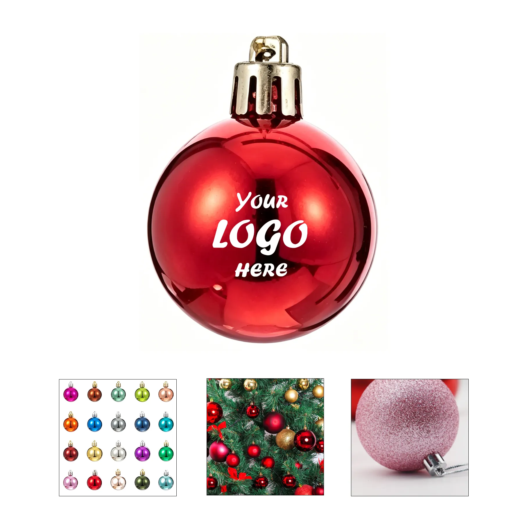 Shatterproof Christmas Ball Ornament With Custom Logo