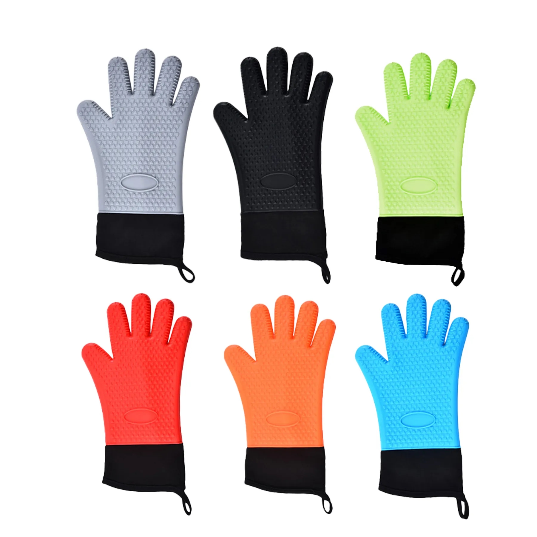 Heat Resistant Silicone BBQ Gloves With Cotton Lining - Image 3