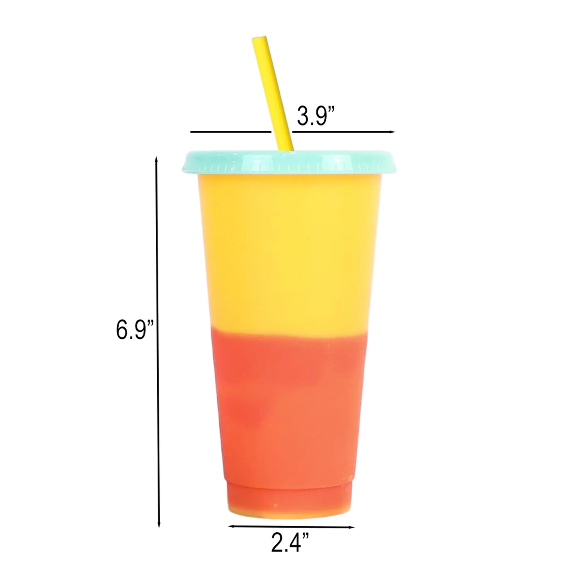 24oz Color Changing Iced Tumbler Cup With Lid And Straw - Image 2