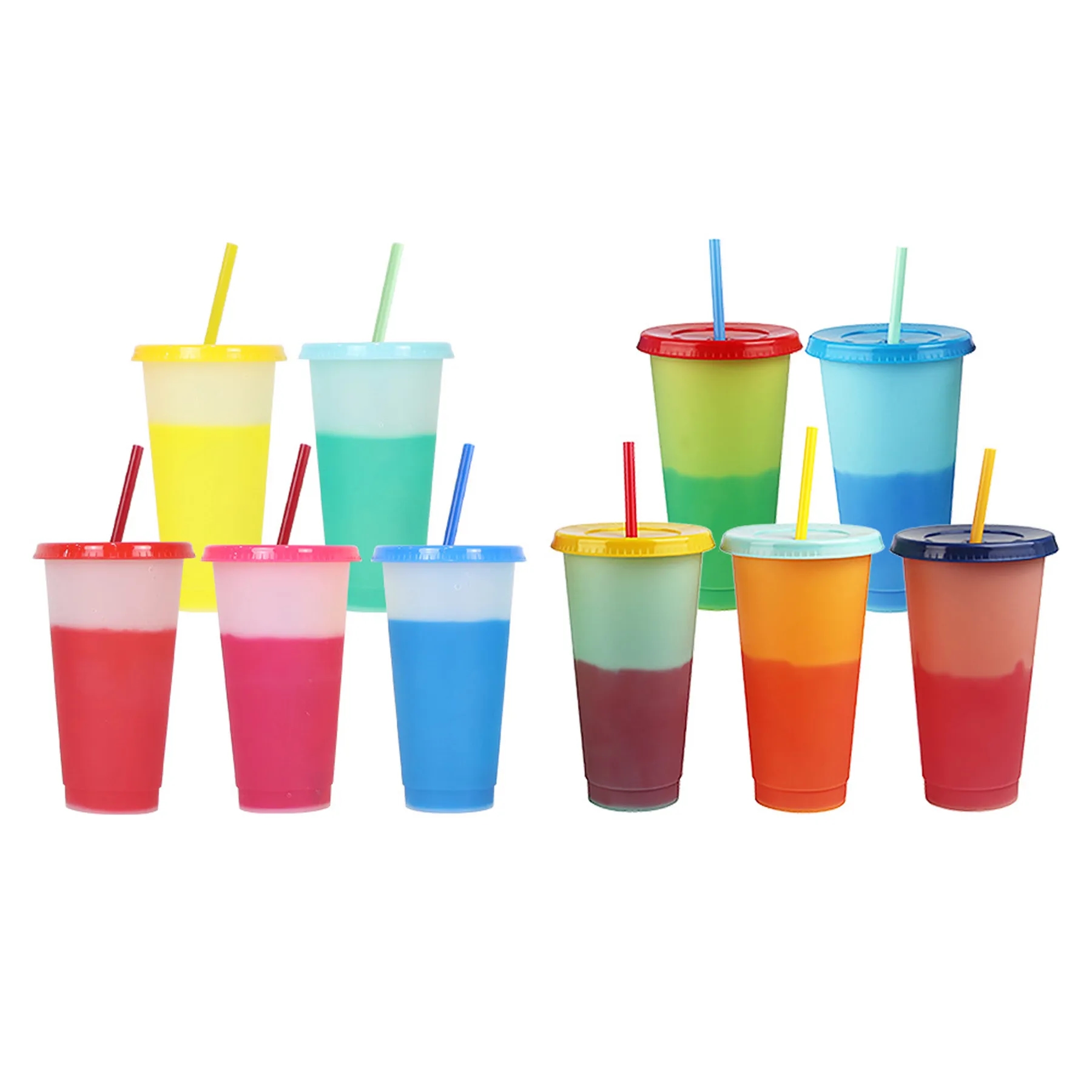24oz Color Changing Iced Tumbler Cup With Lid And Straw - Image 3