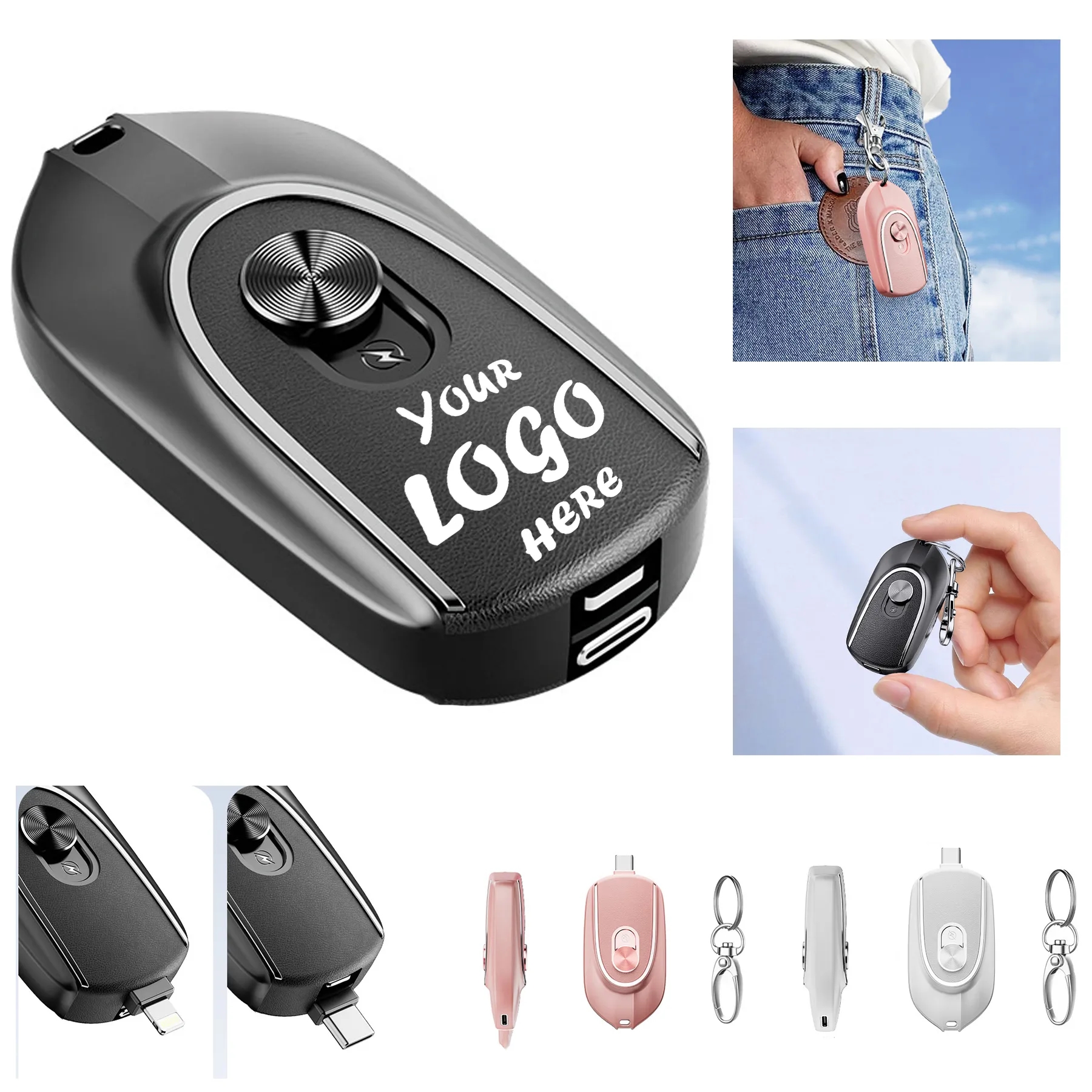 1500mAh Keychain Portable Power Bank Charger For Phones