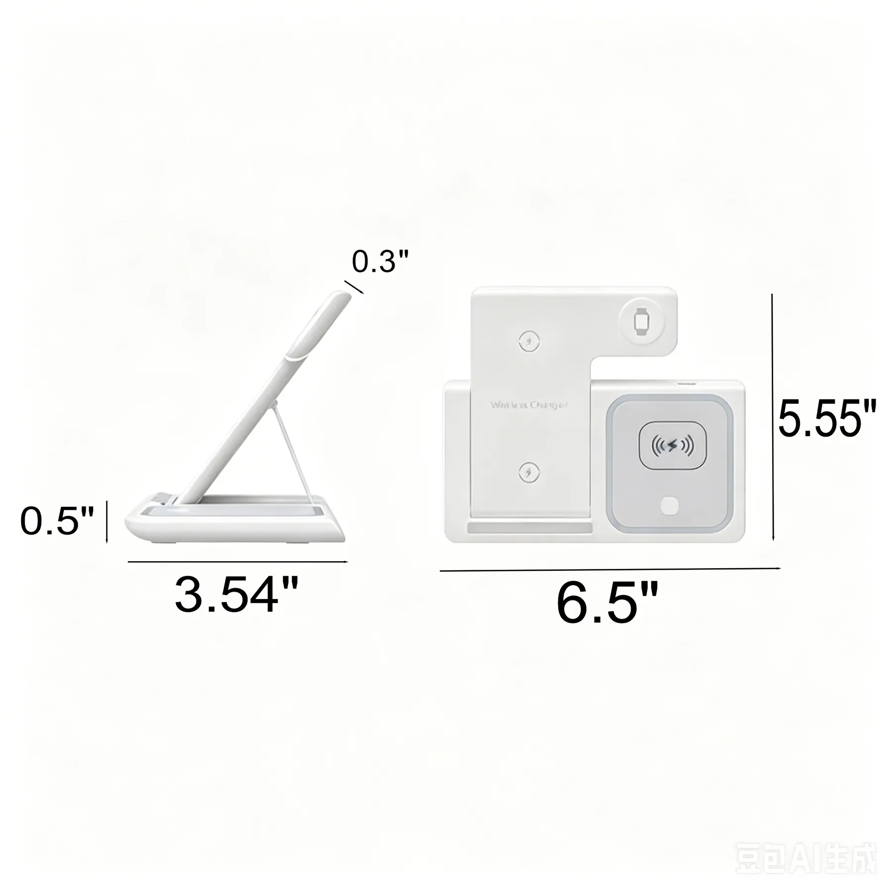 Foldable 3-In-1 Wireless Charging Station For Desks - Image 2