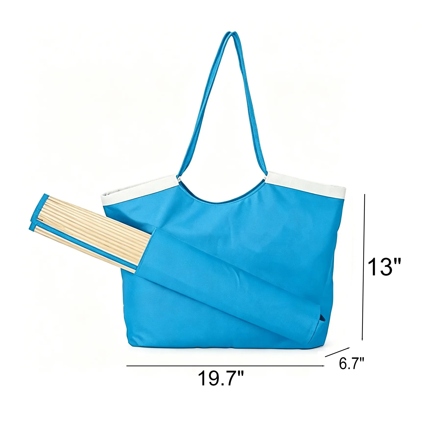 Beach Tote Bag And Straw Mat Set For Outdoor Travel - Image 2