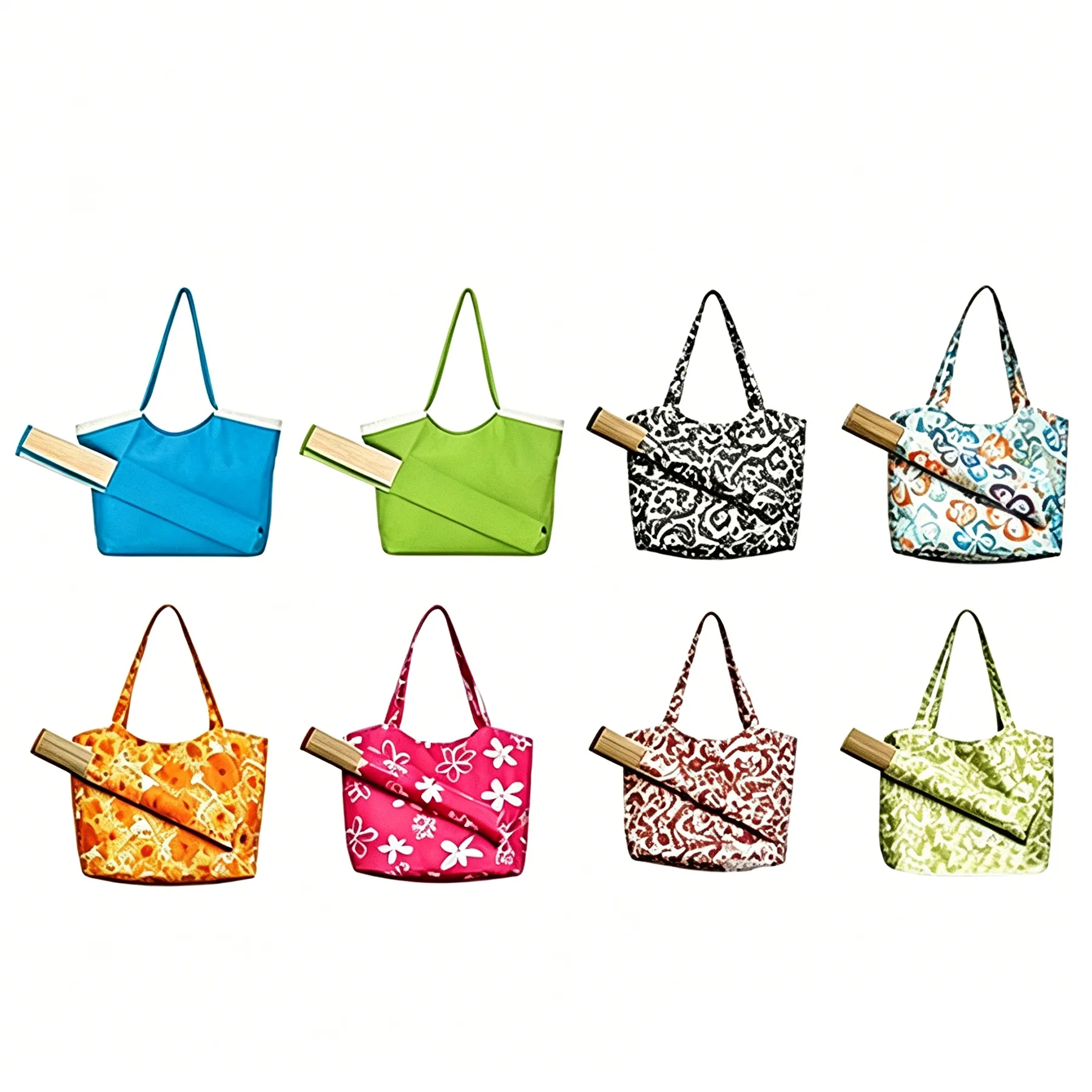 Beach Tote Bag And Straw Mat Set For Outdoor Travel - Image 3