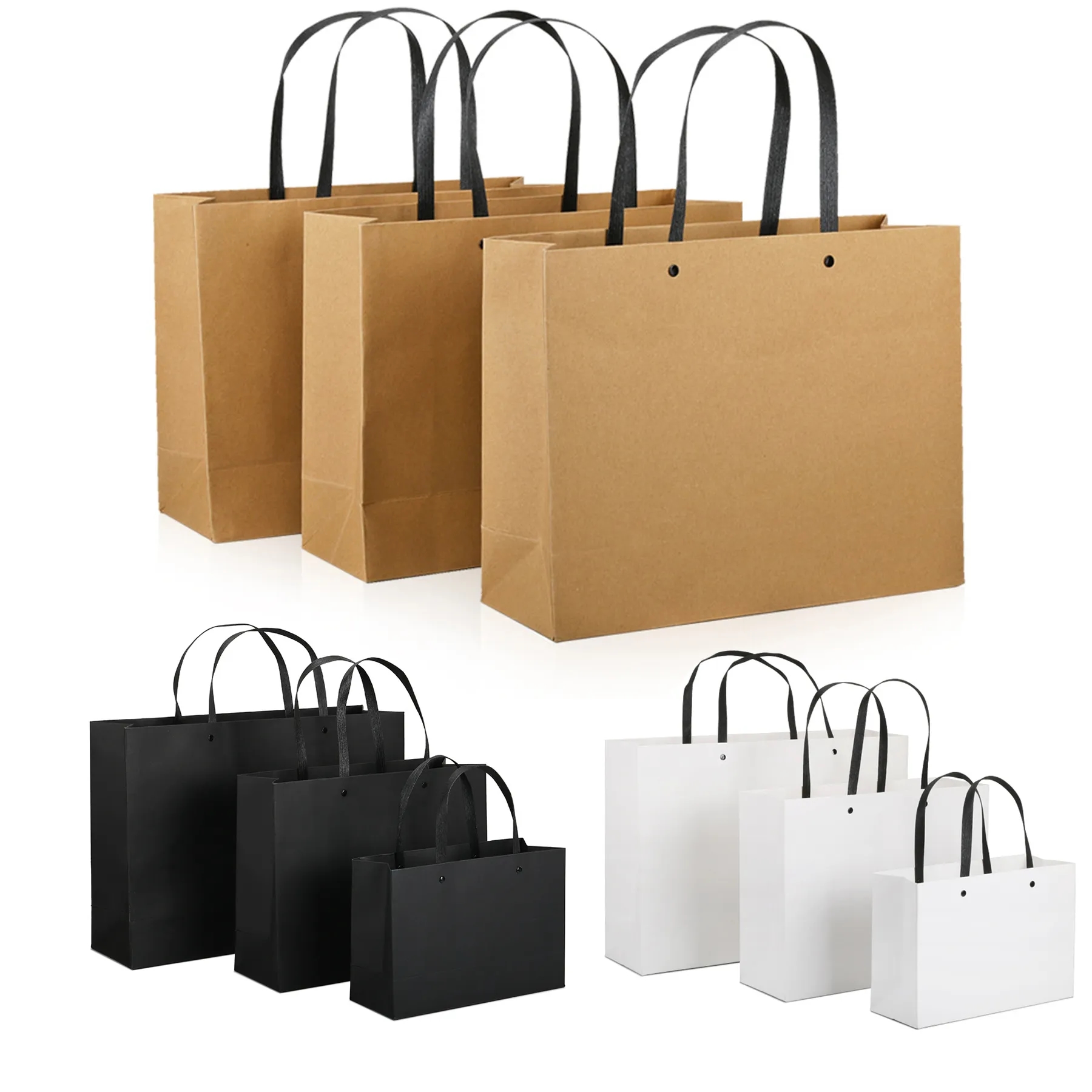 Large Kraft Paper Gift Bag With Ribbon Style Handles - Image 3