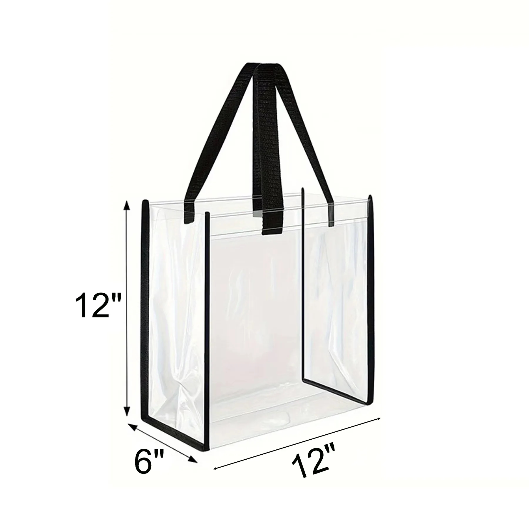 Clear PVC Stadium Tote Bag With 6 Inch Bottom Gusset - Image 2