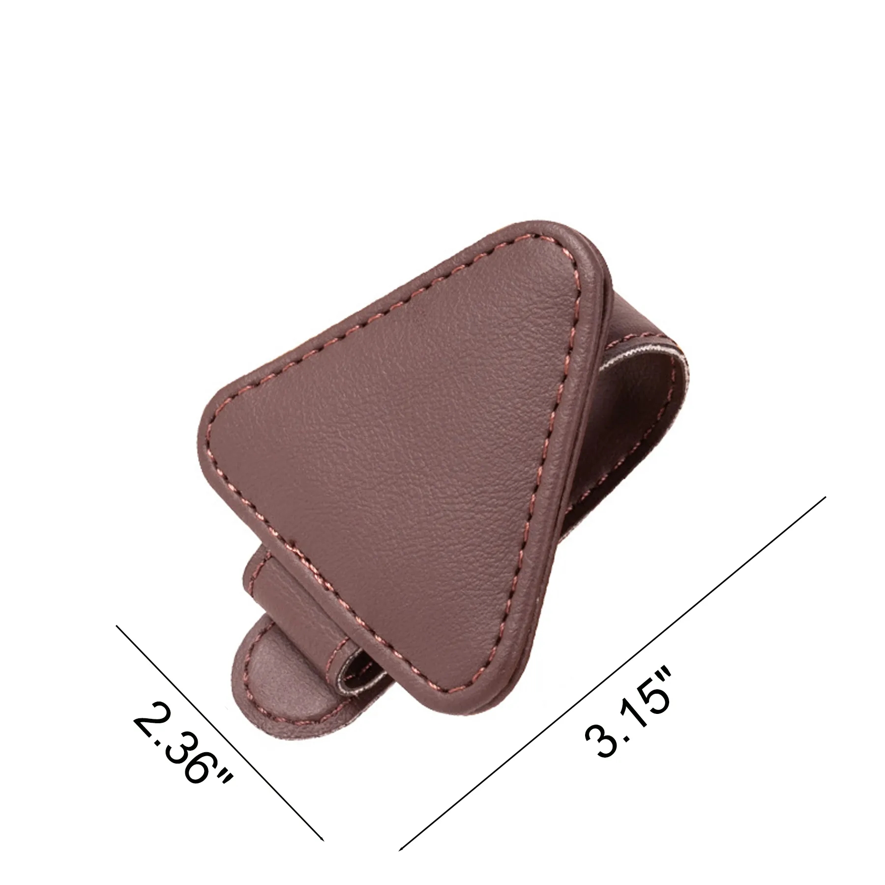 Leather Car Visor Sunglasses Clip With Card Storage - Image 2