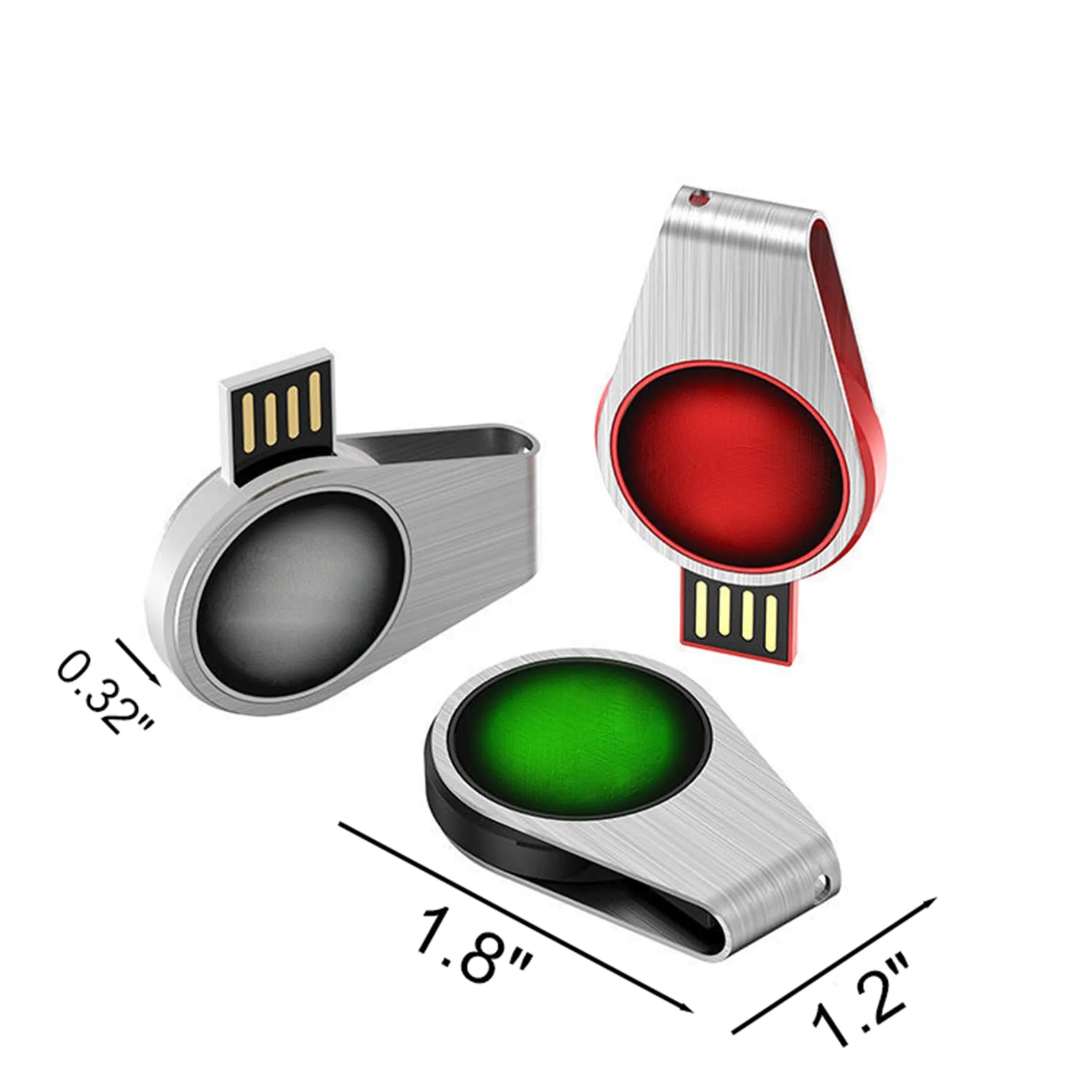 Light-Up Round Metal USB Flash Drive For Logo Display - Image 2