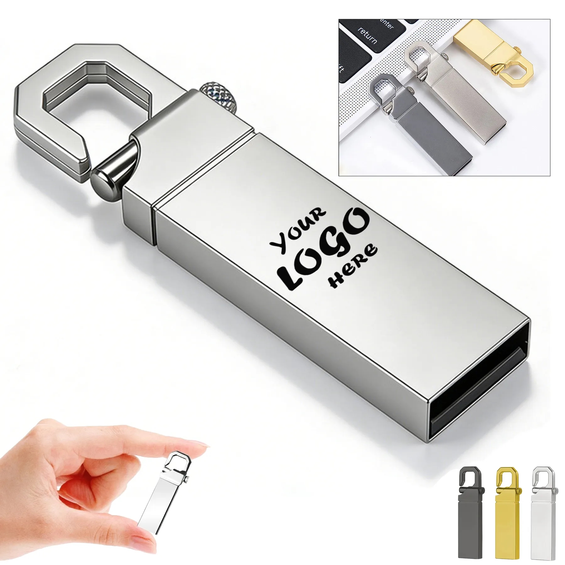 Metal Clip USB Flash Drive With Compact 1G Storage