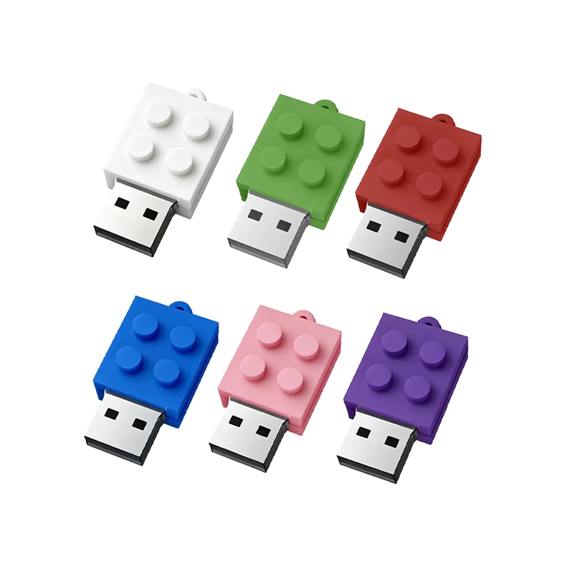 Soft PVC Building Block USB Flash Drive With Key Loop - Image 3