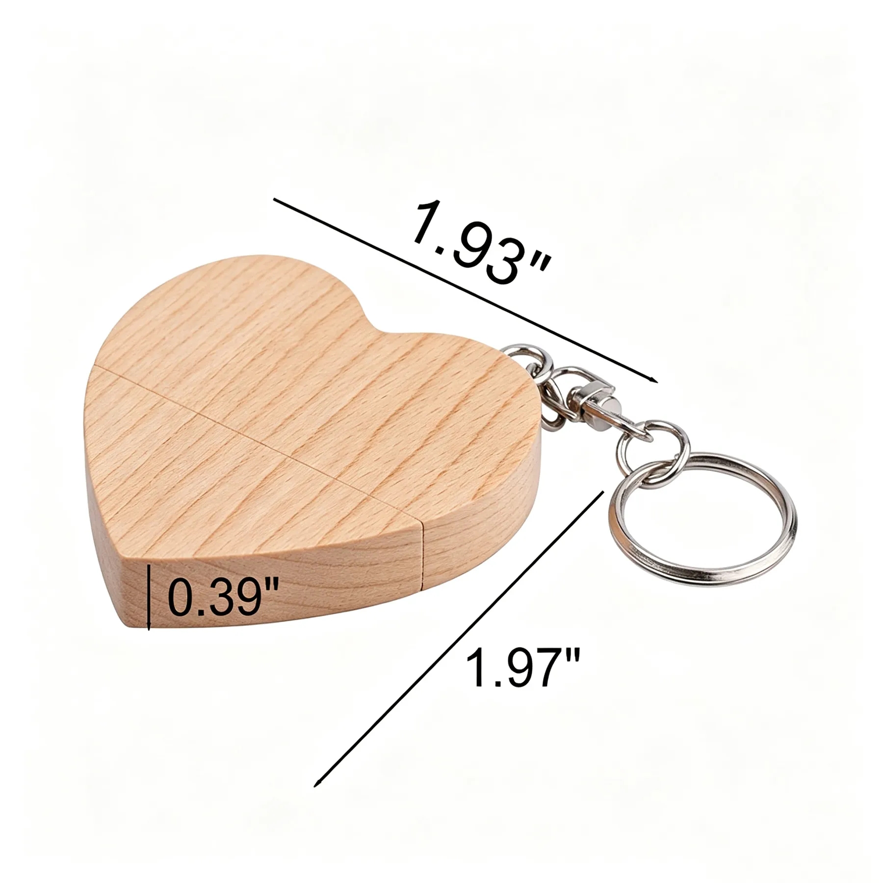 Wood Heart Shape USB Flash Drive For Event File Storage - Image 2