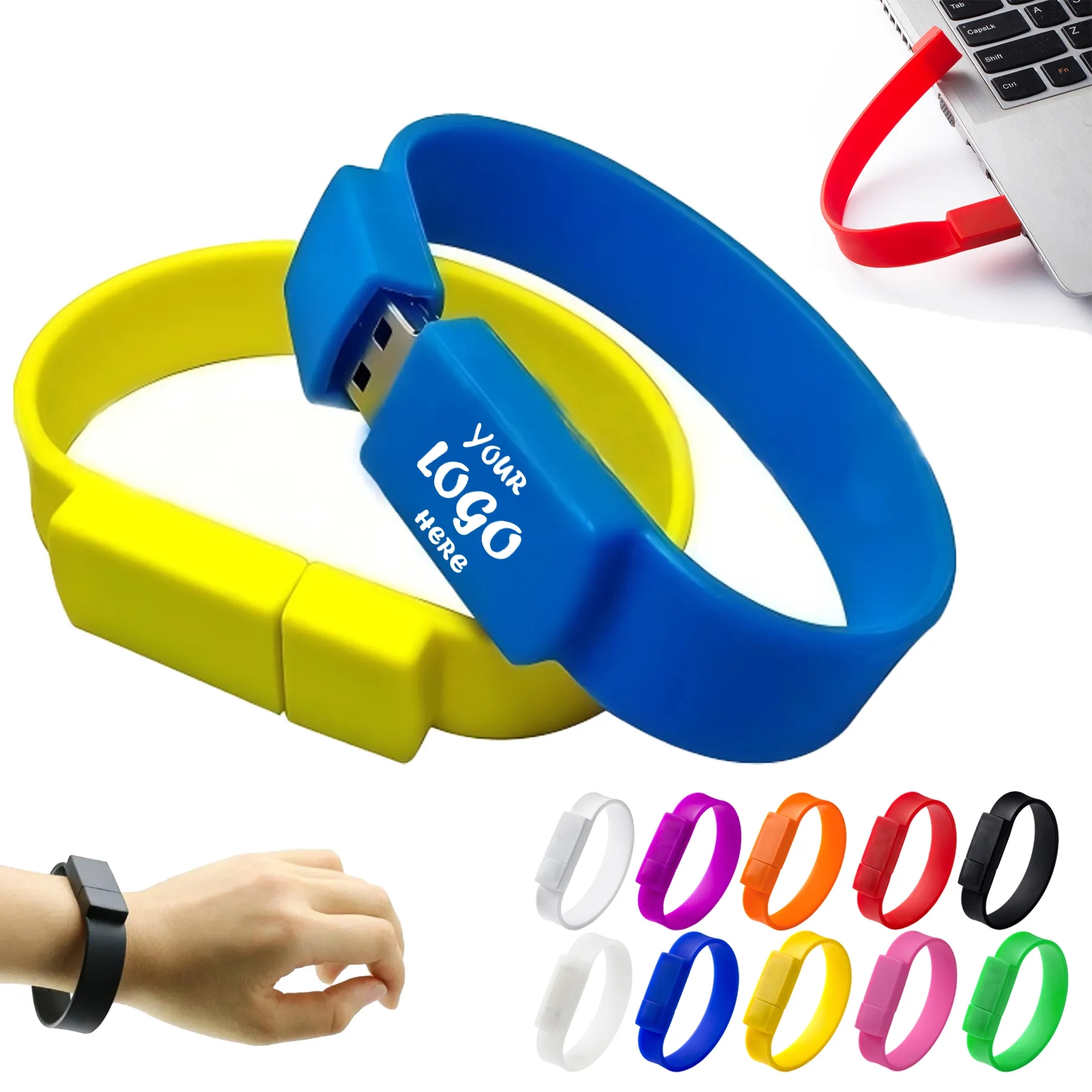 Silicone Wristband USB Flash Drive With 4GB Memory