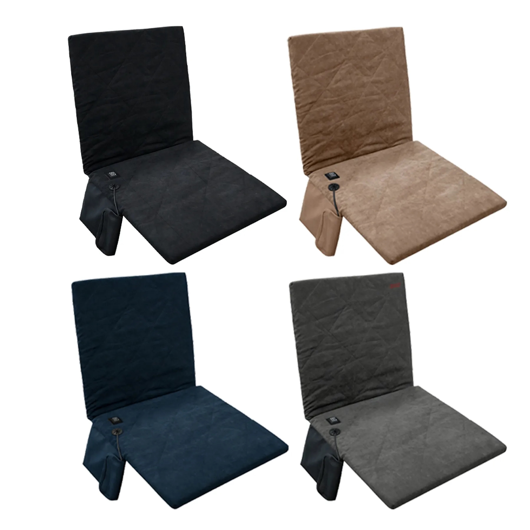 USB Heated Suede Stadium Seat Cushion With Back Support - Image 3