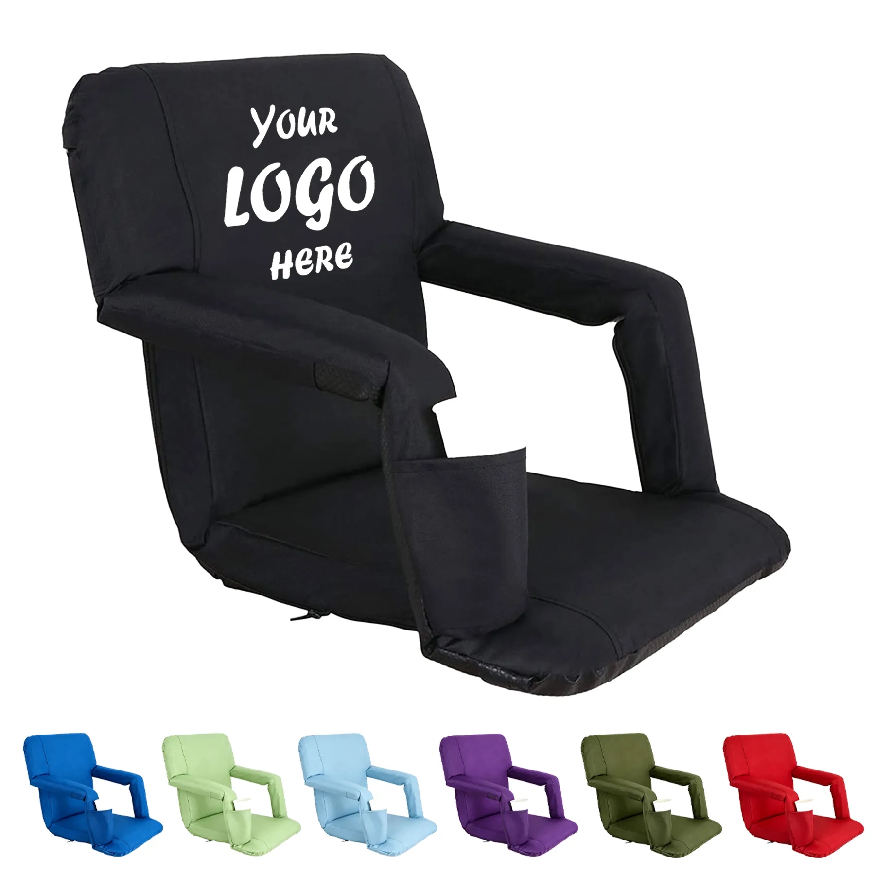 Reclining Folding Stadium Seat Chair With Backpack Straps