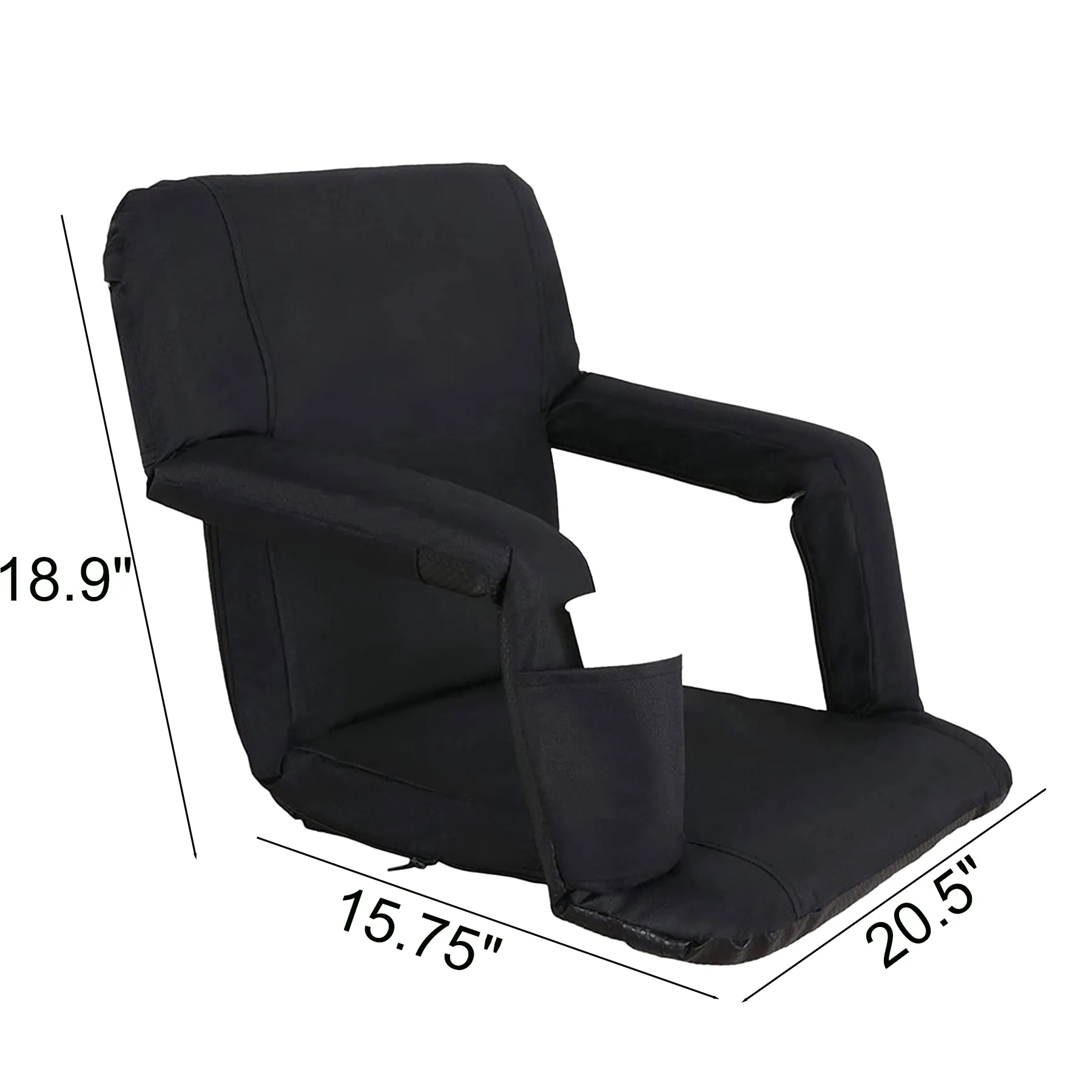 Reclining Folding Stadium Seat Chair With Backpack Straps - Image 2