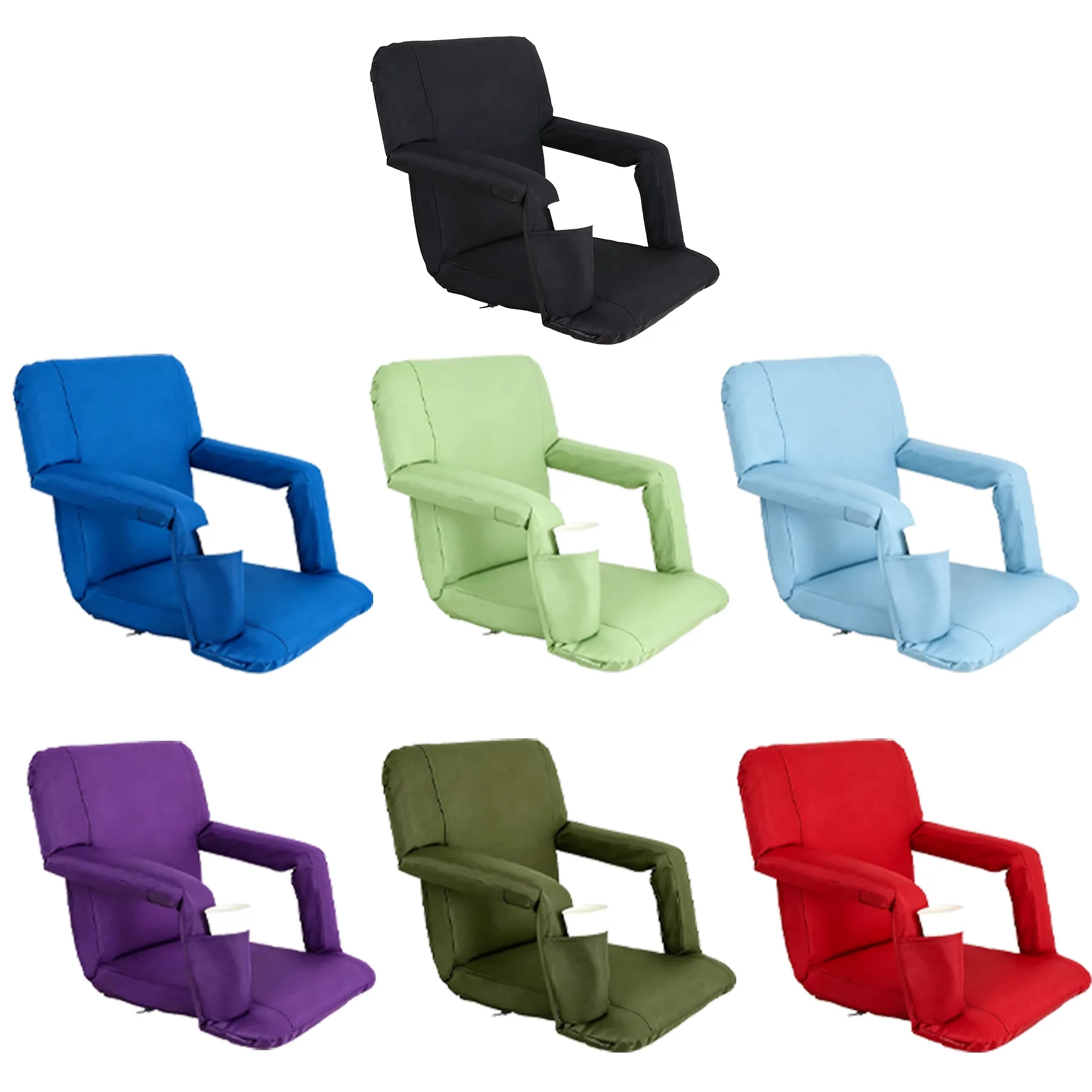 Reclining Folding Stadium Seat Chair With Backpack Straps - Image 3