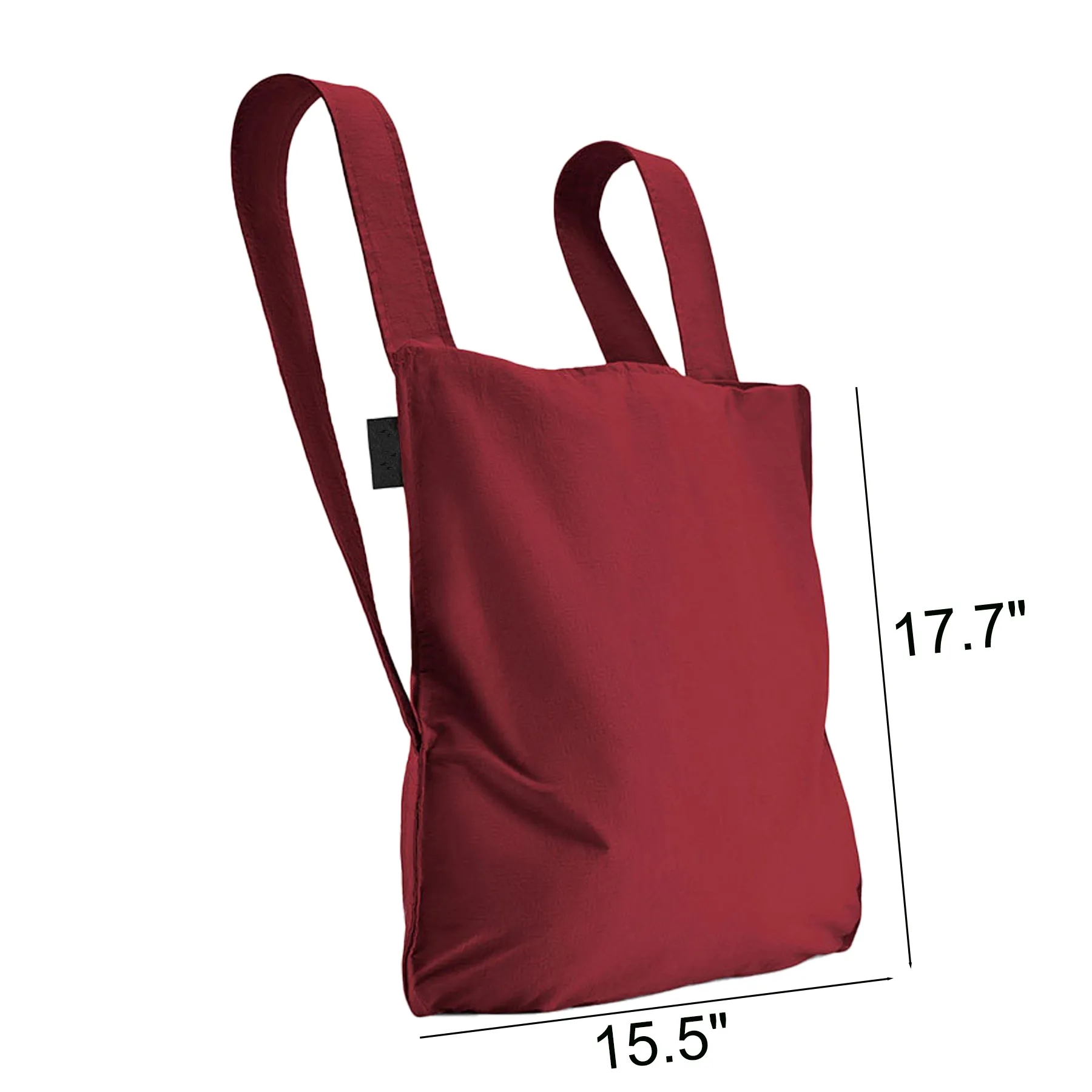 Convertible Cotton Backpack Tote Bag With Folding Pouch - Image 2