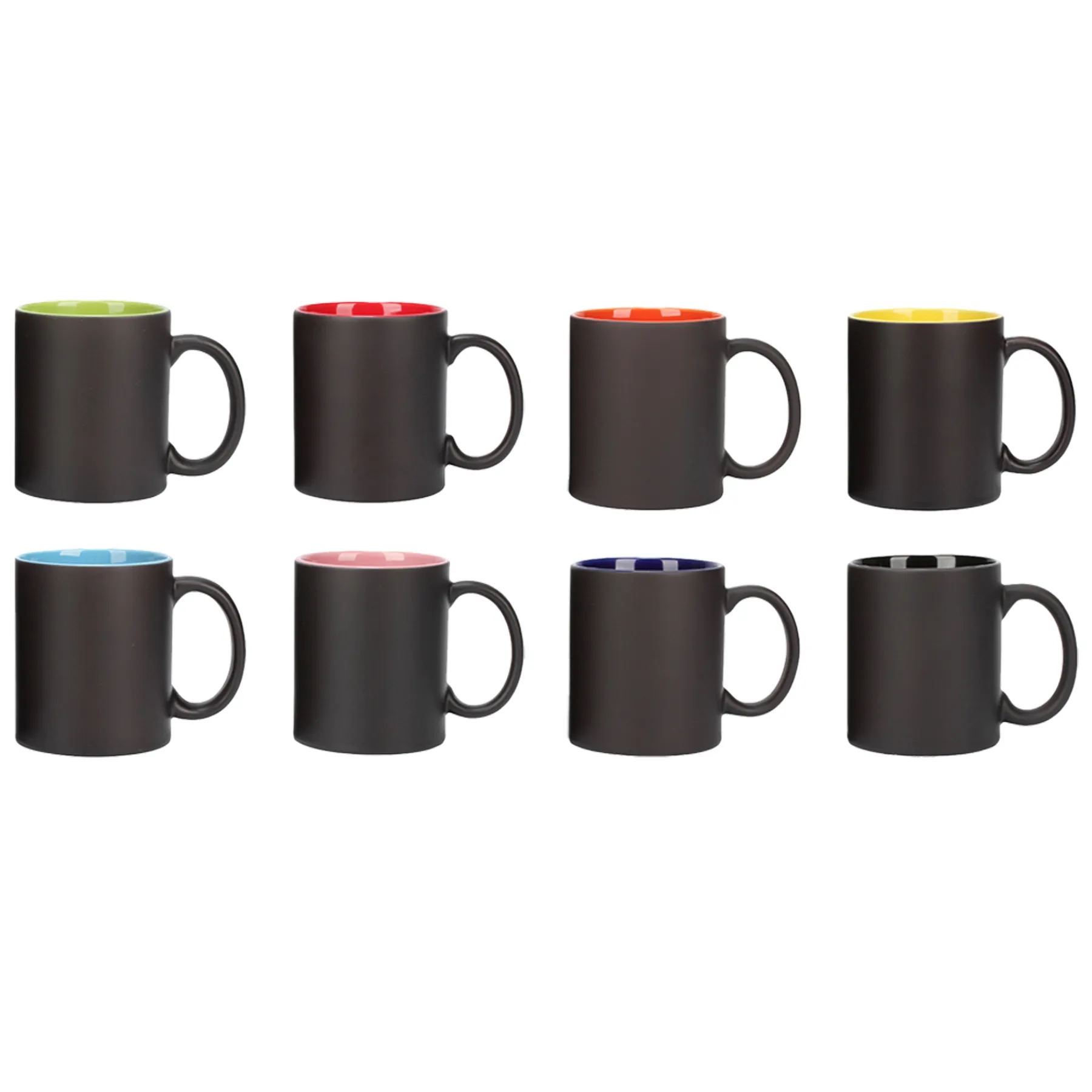 Two-Tone Matte Ceramic Coffee Mug With Color Interior - Image 3