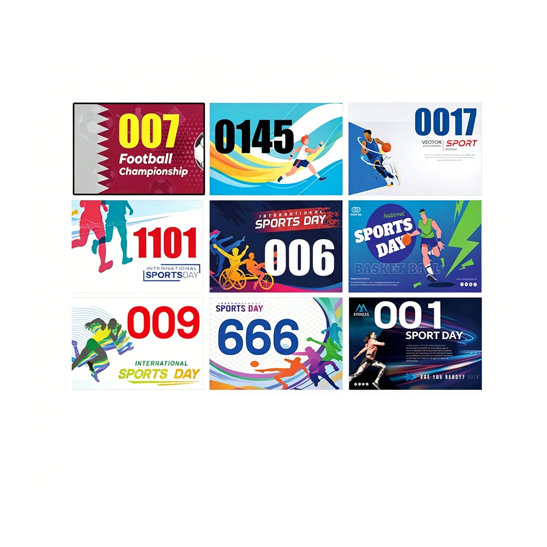 Tear Resistant Race Number Bibs With Safety Pin Set - Image 3