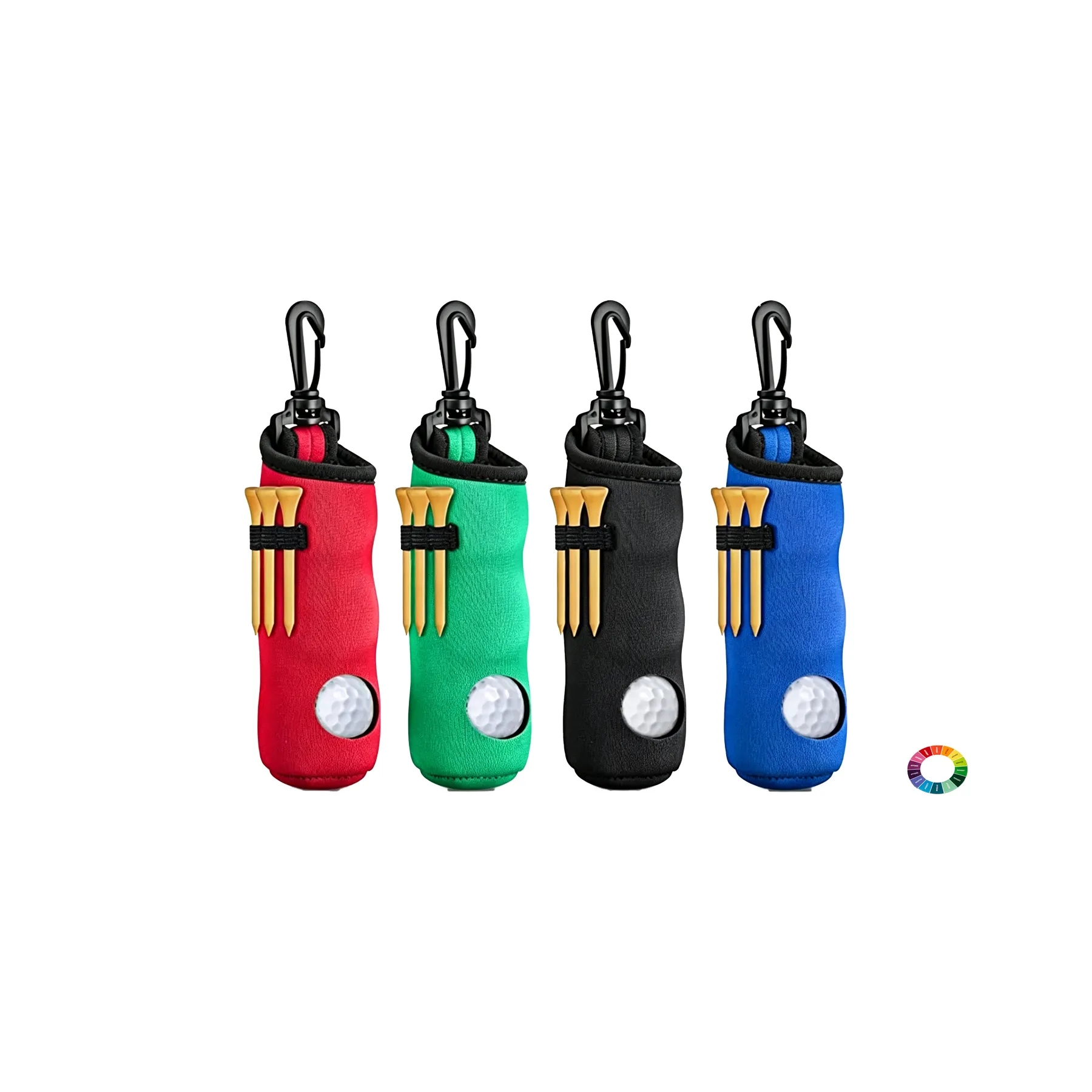 Neoprene Golf Ball Carry Pouch With Belt Clip Holder - Image 3