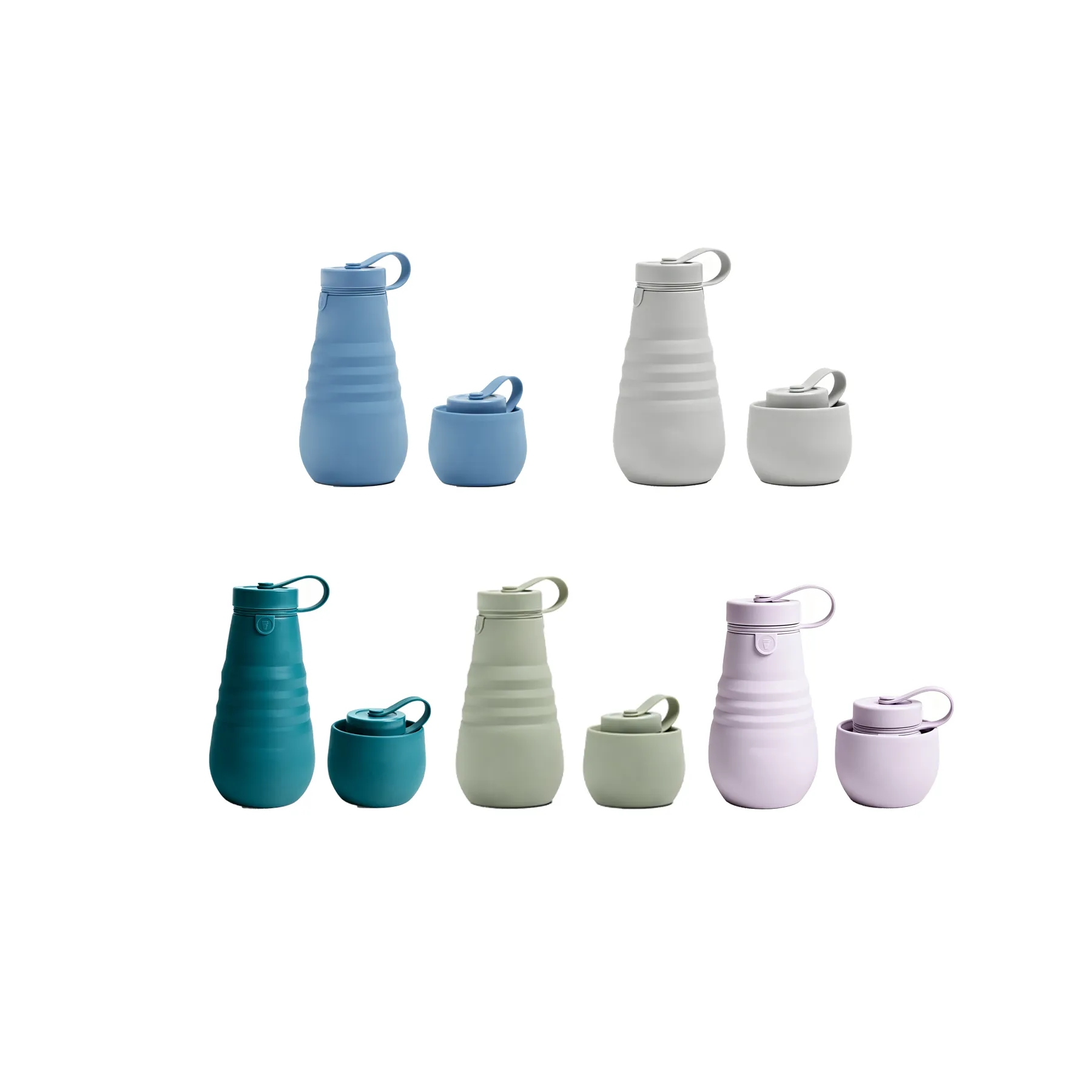 Collapsible 20 Oz Silicone Water Bottle For Travel - Image 3